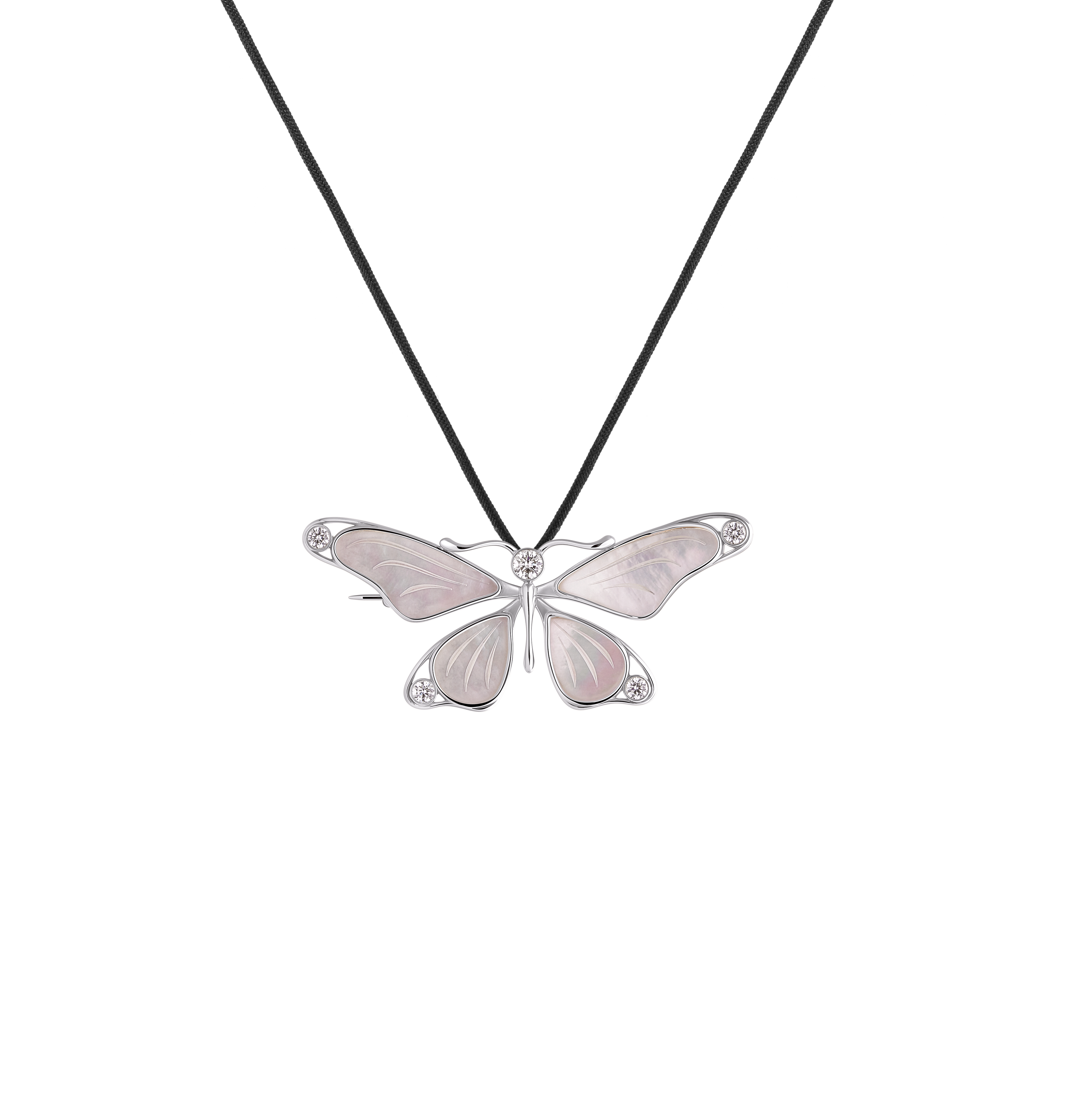 Butterfly Brooch in Sterling Silver and Mother-of-Pearl