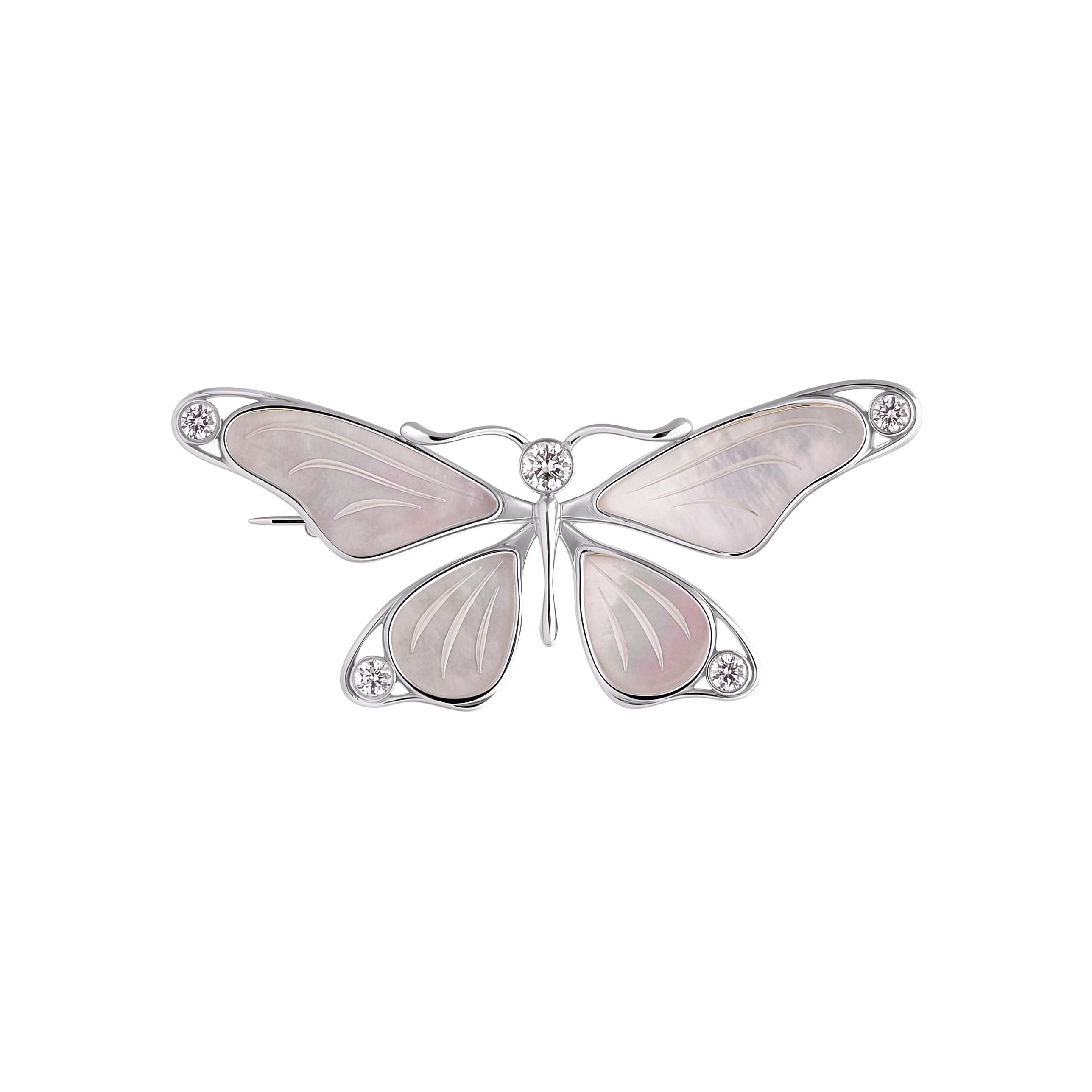 Butterfly Brooch in Sterling Silver and Mother-of-Pearl