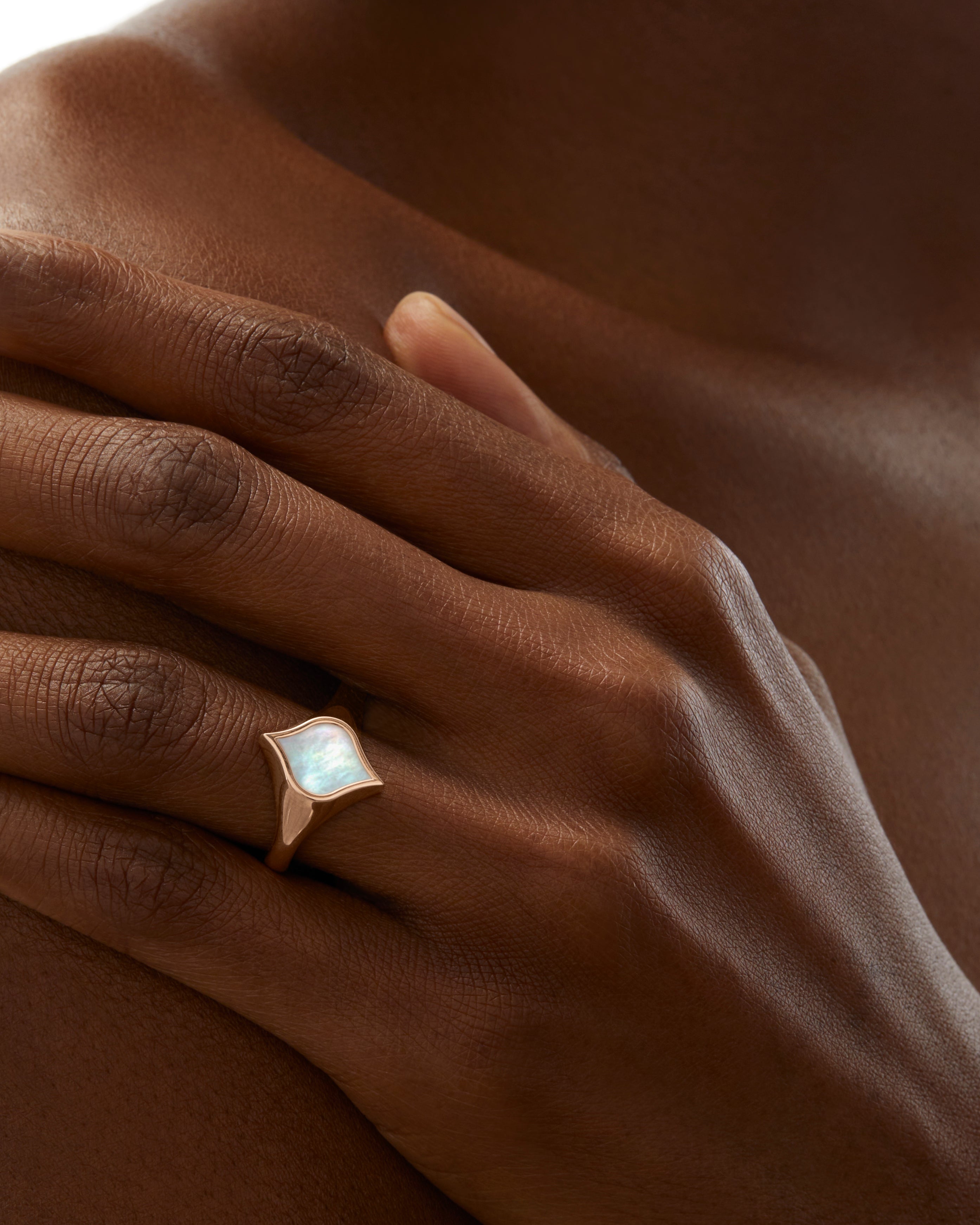 Unity Signet Ring 12mm in Rose Gold