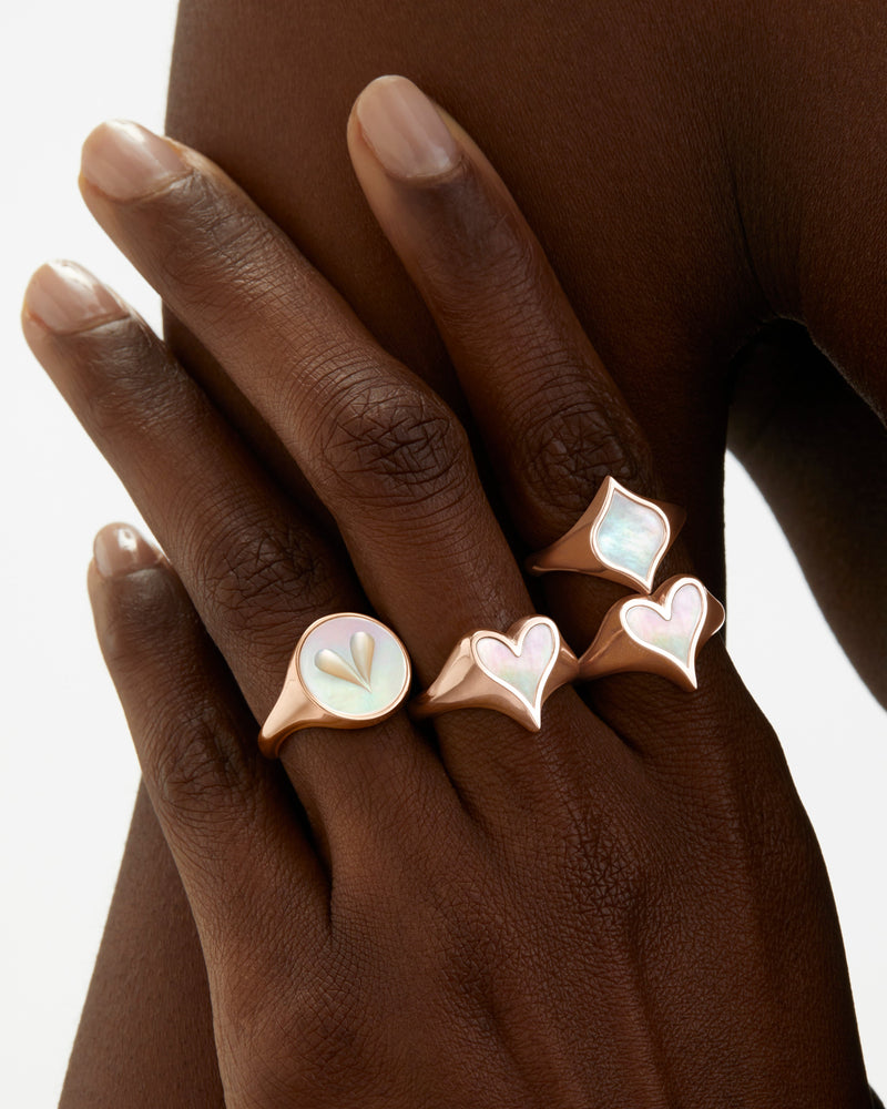 Love Signet Ring 10mm in Rose Gold - Paz Lifestyle 