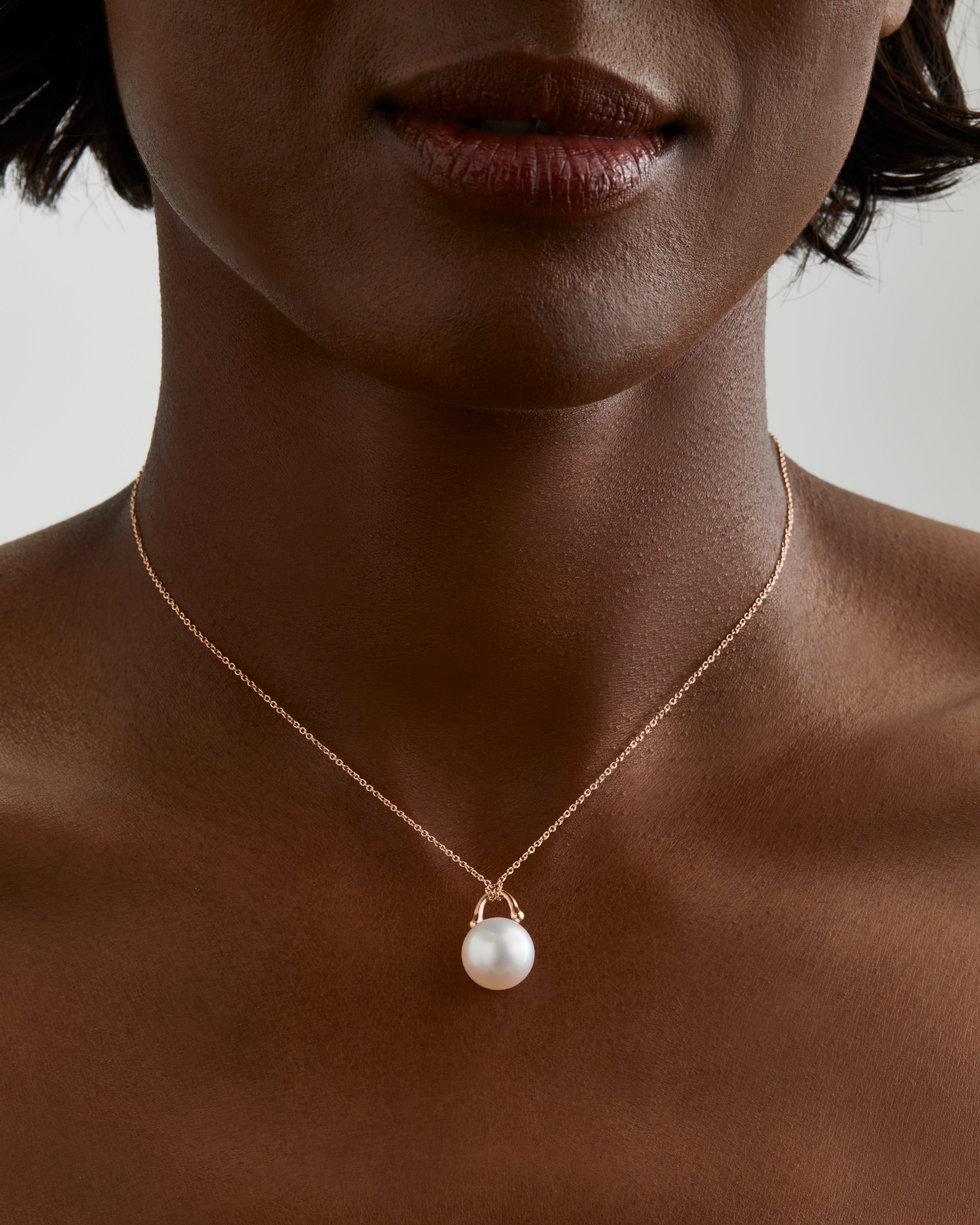 TreasureLock South Sea Pearl Pendant 12mm in Rose Gold