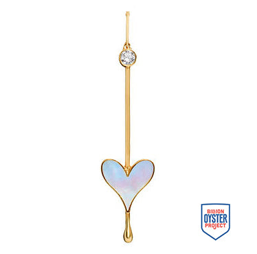 Love Wand Pendant in 18k Yellow Gold and Mother-of-Pearl - Paz Lifestyle 