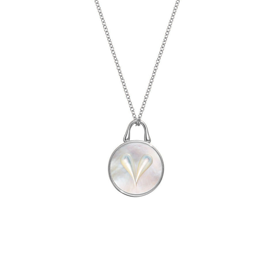 Cameo Heart Pendant 12mm in Sterling Silver