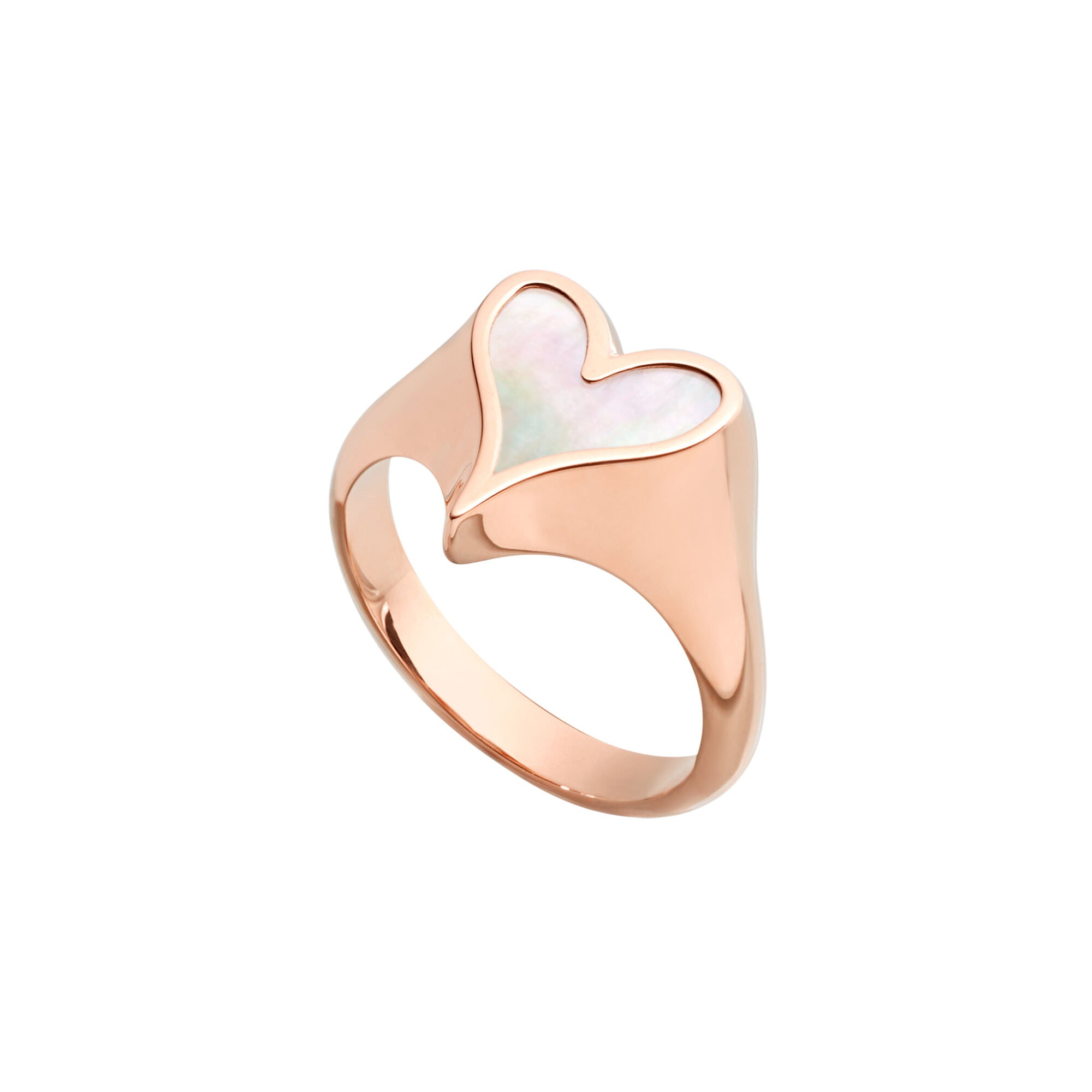 Love Signet Ring 10mm in Rose Gold