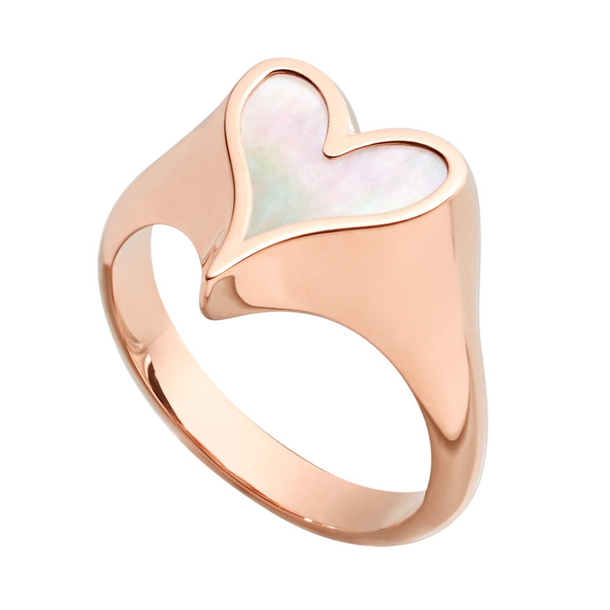 Love Signet Ring 10mm in Rose Gold