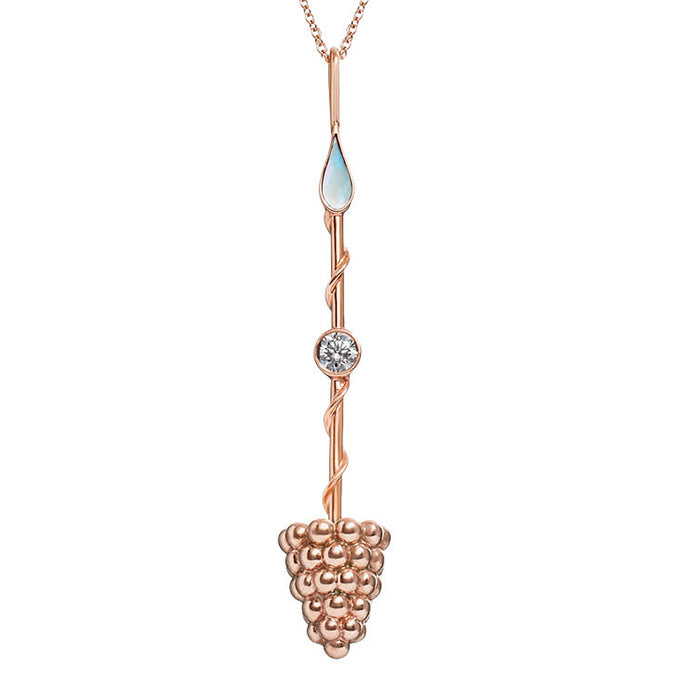 Prosperity Wand Pendant in Rose Gold