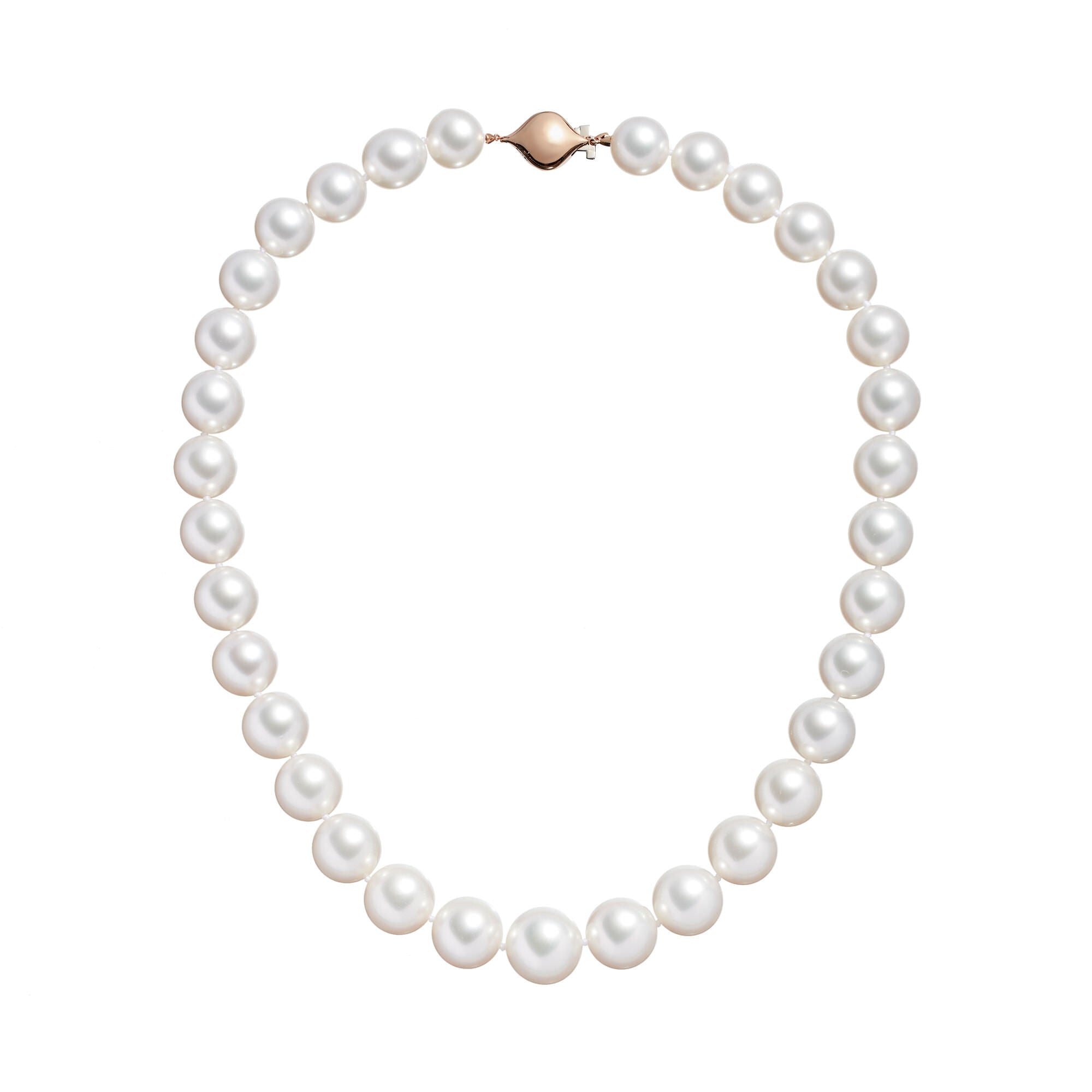 Australian South Sea Round Pearl Necklace in Rose Gold