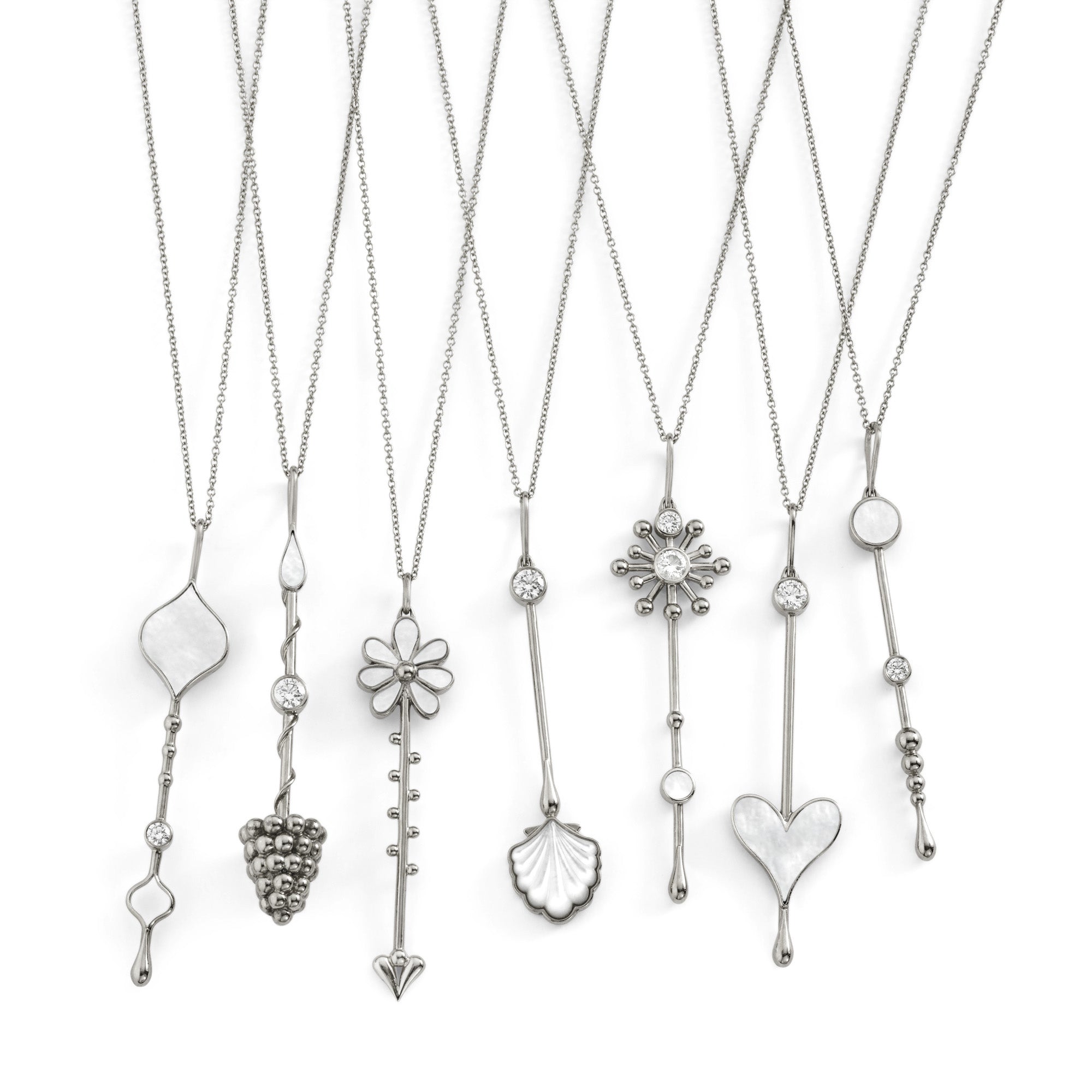 Unity Wand Pendant in Sterling Silver and Mother-of-Pearl