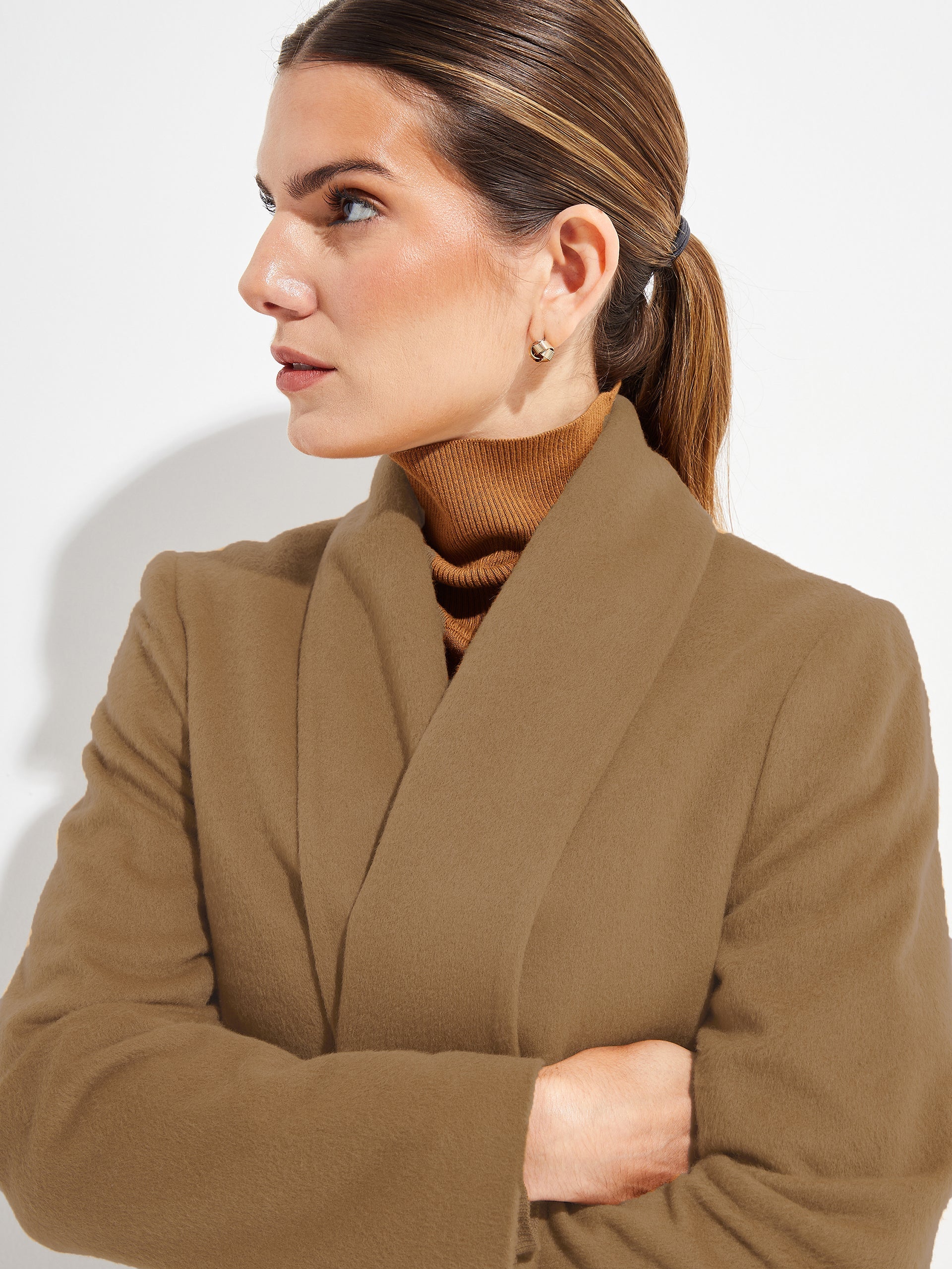 Long Swing Coat Vicuna Color Camel