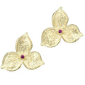 limited edition Fairmined Gold 3 Petal Ruby Statement Earrings - Paz Lifestyle 