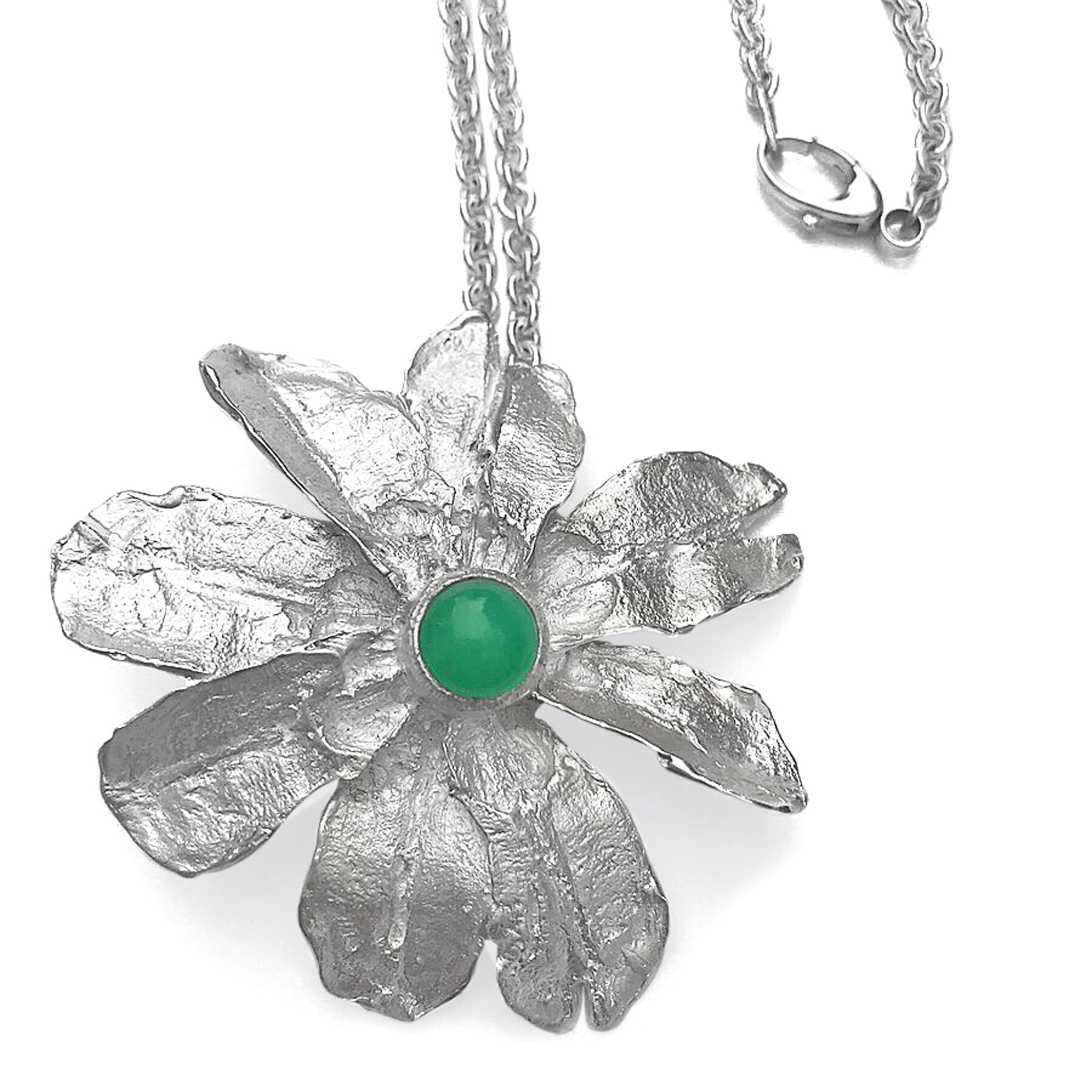 the one of a kind silver with a chrysoprase stone pine cone scales pendant - Paz Lifestyle 