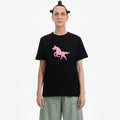 Black T-Shirt with Pink Pony Patch - Paz Lifestyle 