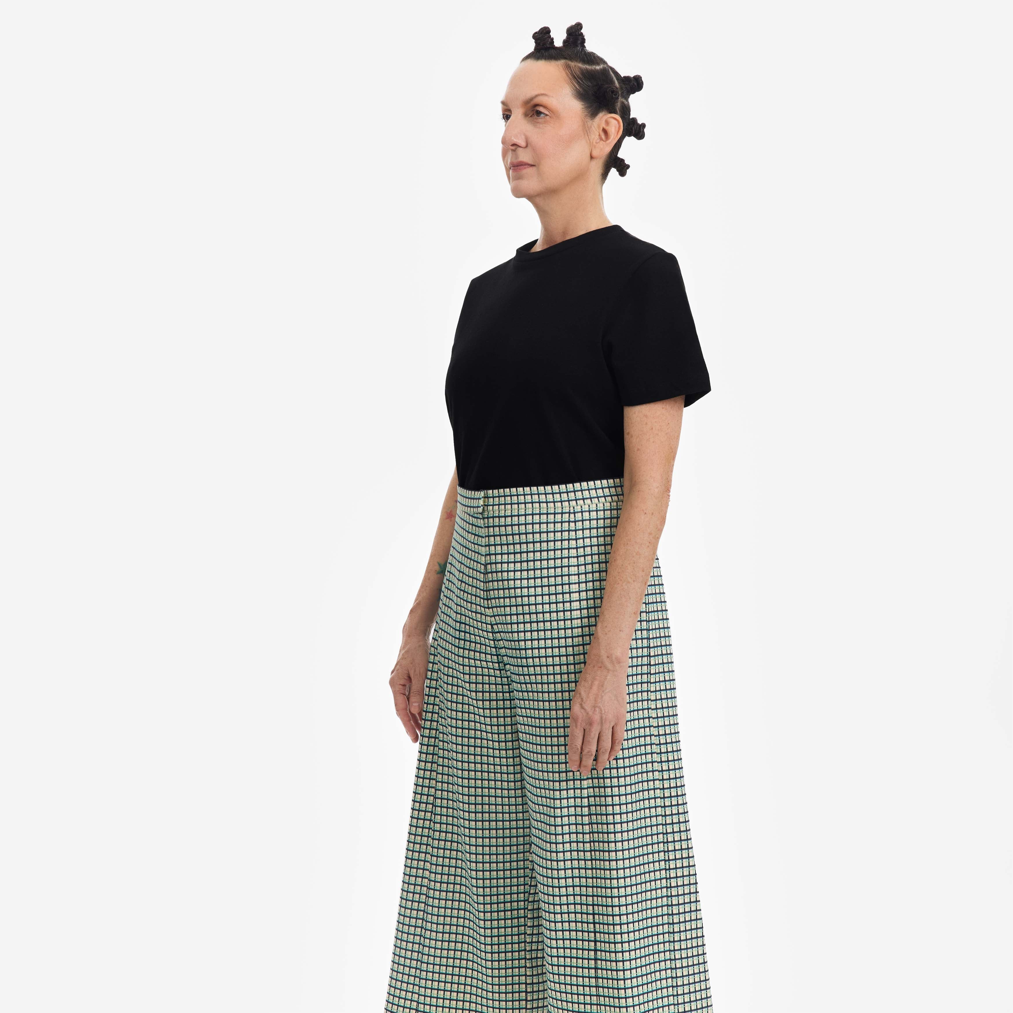 Plaid Wide Leg Pants - Paz Lifestyle 