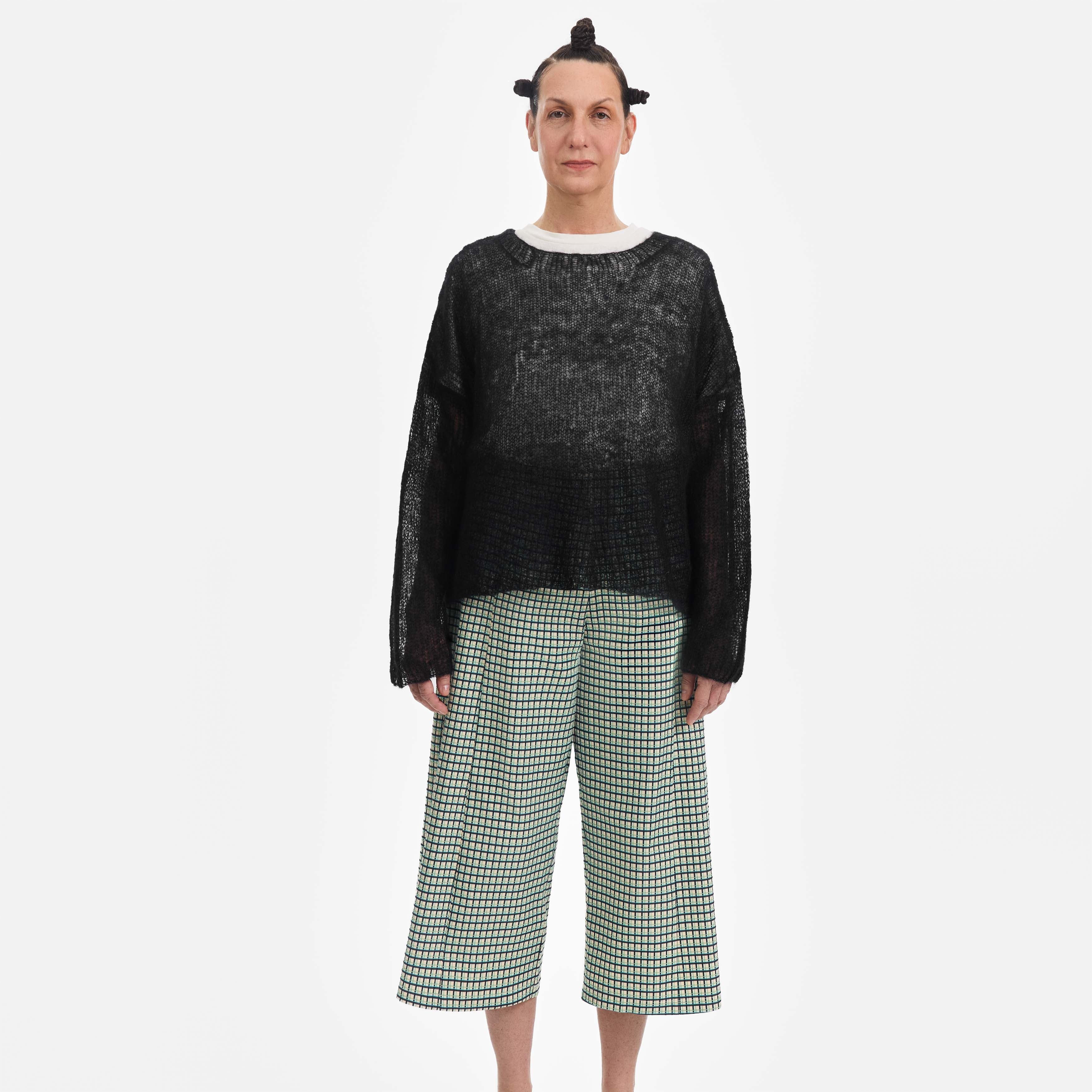 Black Mohair Handknit Pullover - Paz Lifestyle 