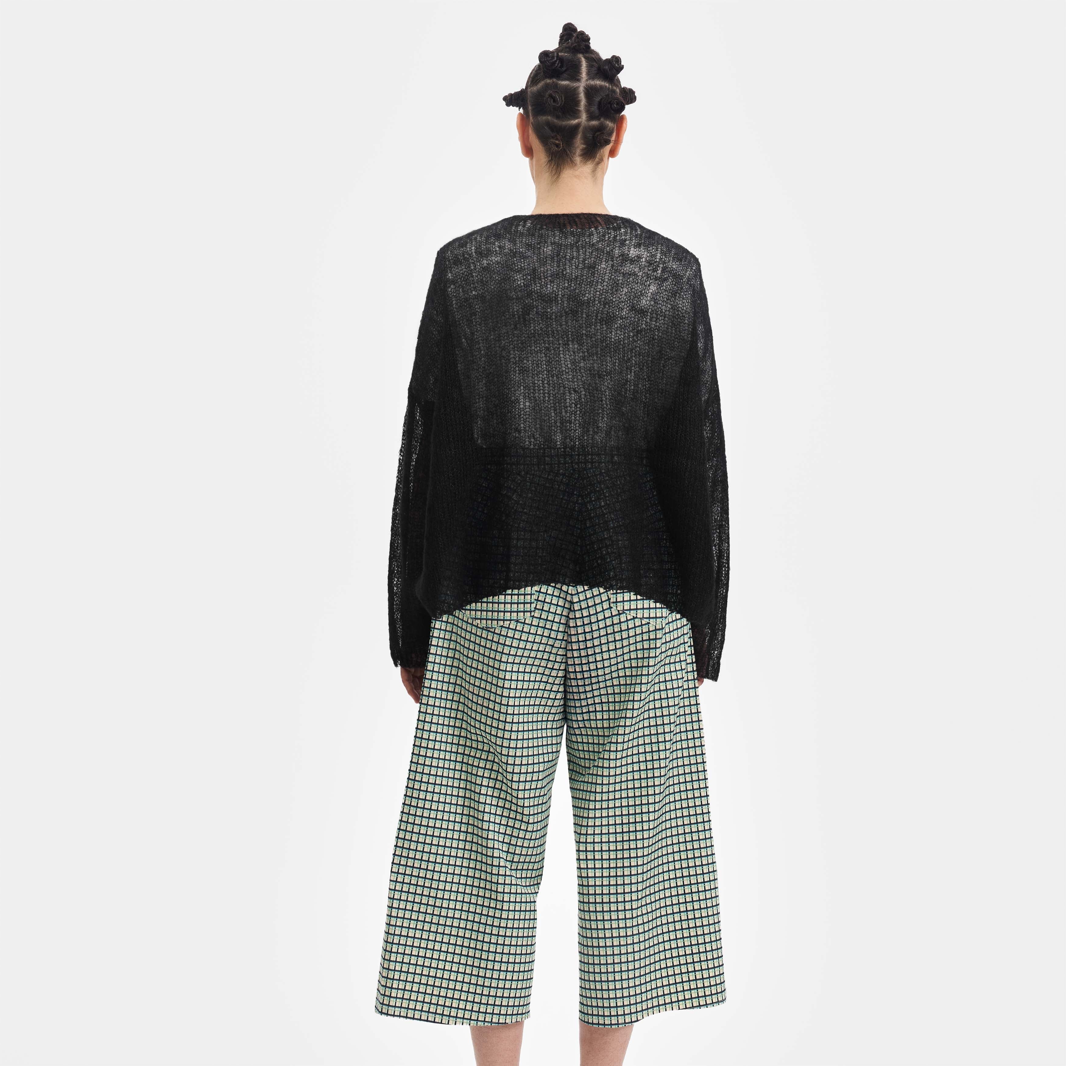 Black Mohair Handknit Pullover - Paz Lifestyle 