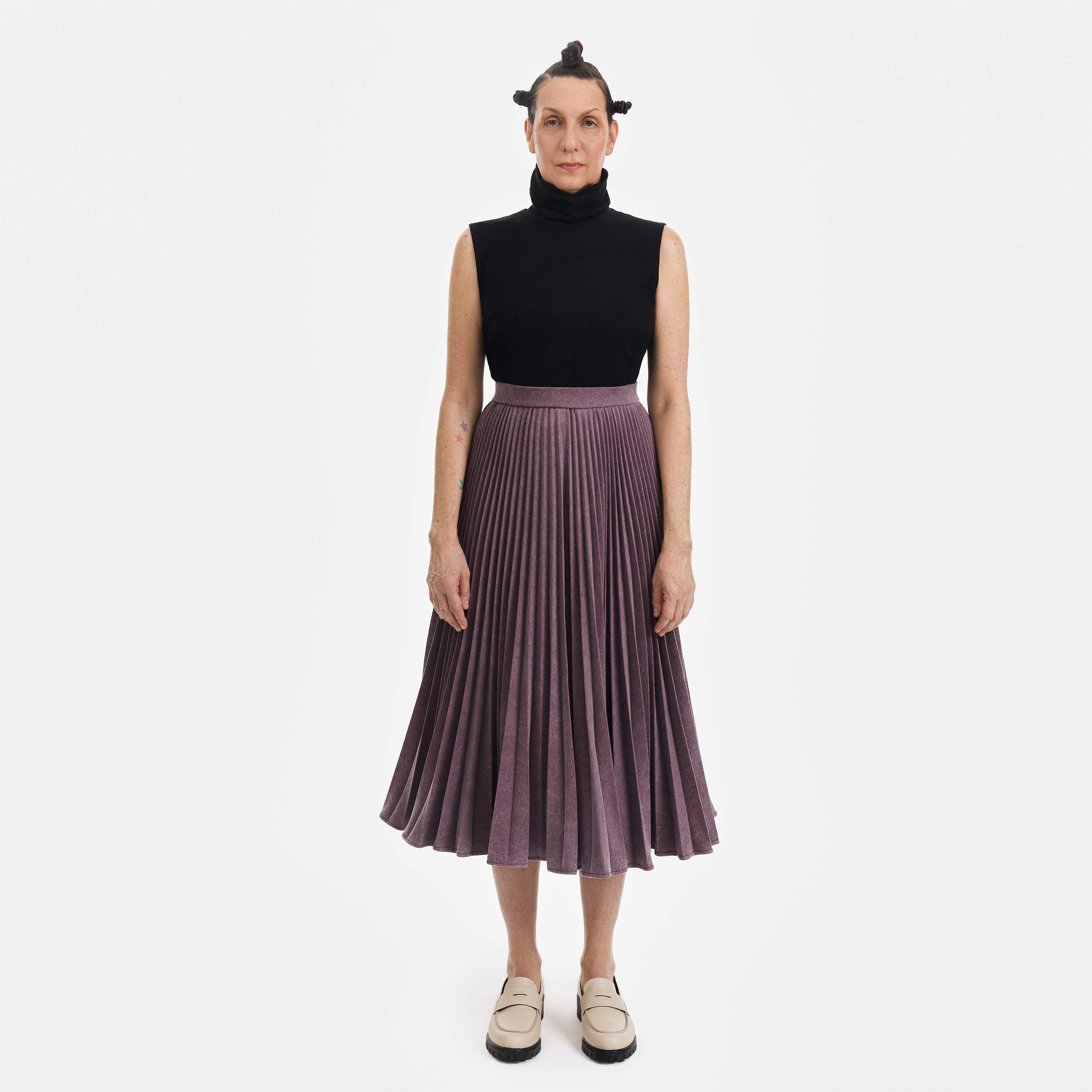 Denim Pleated Midi Skirt - Paz Lifestyle 