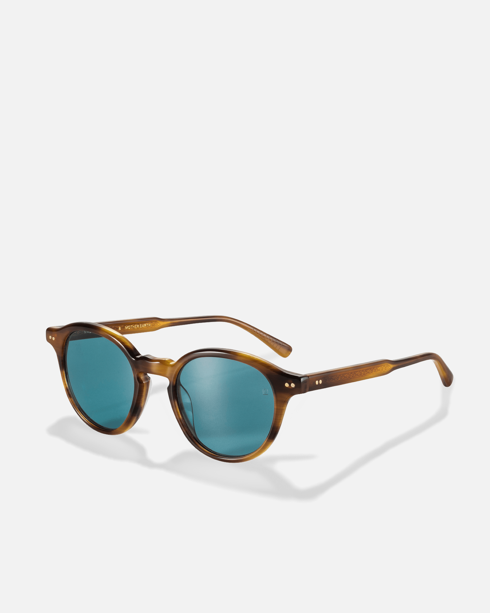 KIWI Bio-Acetate Round Frame Sunglasses for Men & Women | Earth (Blue Lens) | Sunnies Collection | OLLU