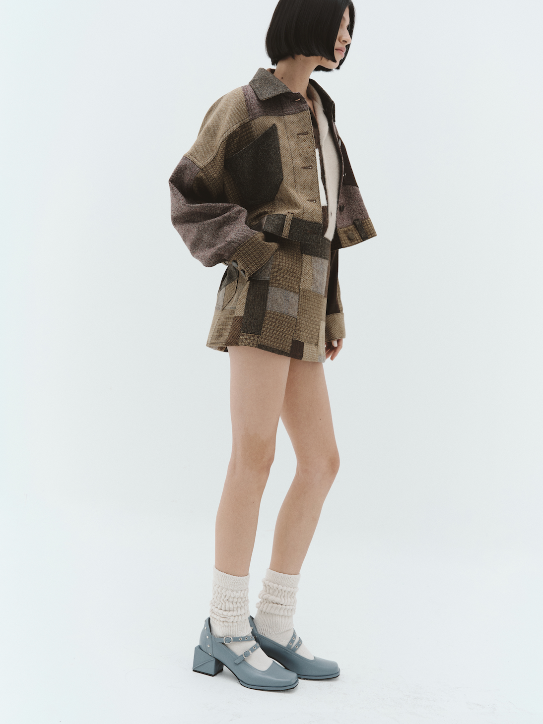 RENATA Patchworked Merino Wool Skirt, Tostada | Pre-Order - Paz Lifestyle 