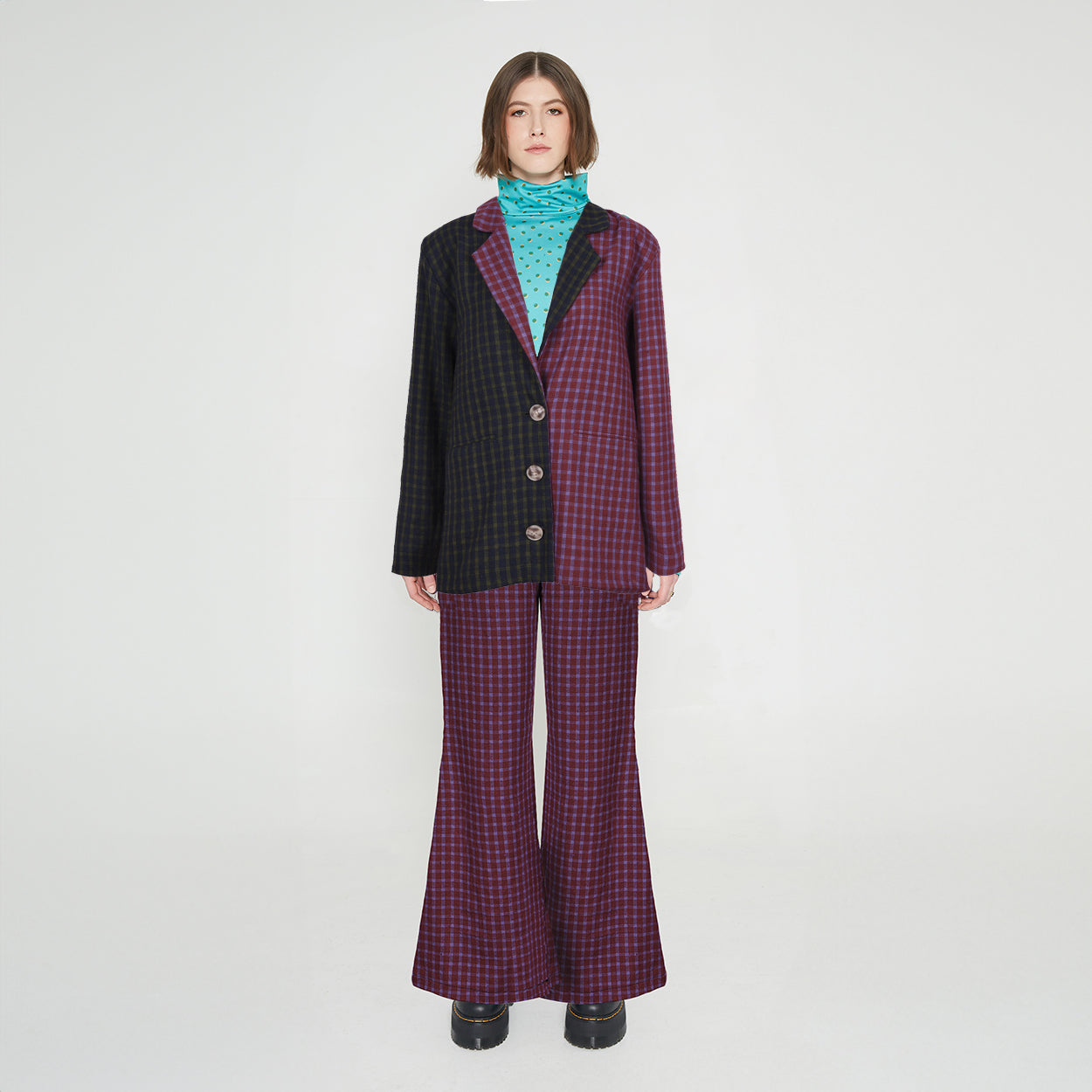 Plaid Split Jacket - Paz Lifestyle 