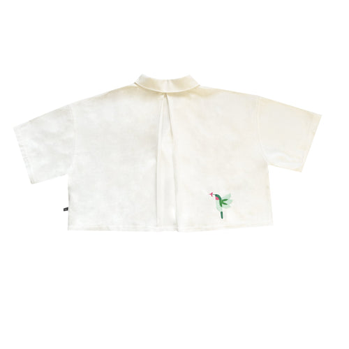 AGUSTINA - HUMMINGBIRDS CROP SHIRT - NOQA KASHANI COLLECTION - Paz Lifestyle 