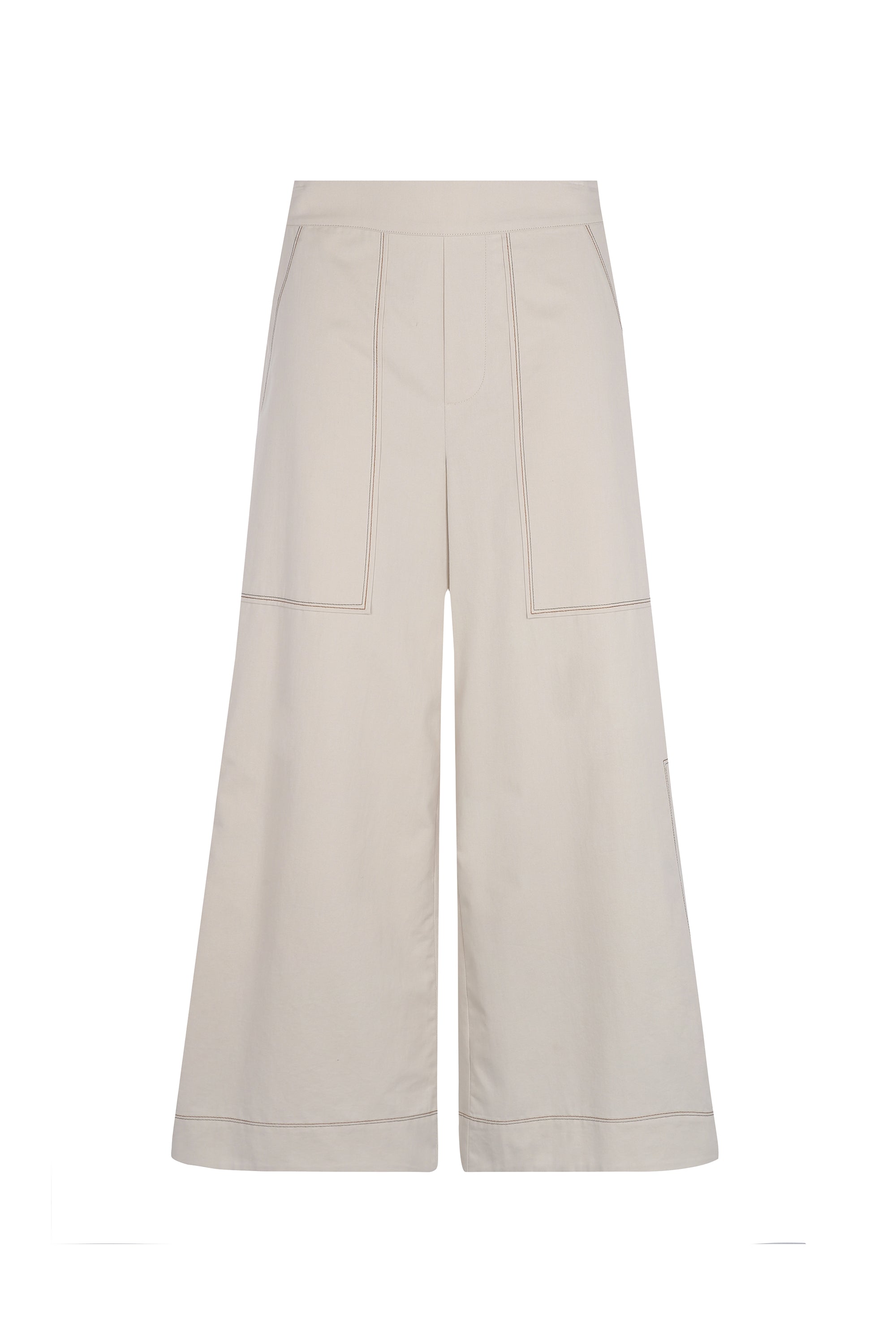 Zoe High-Rise Cotton Pants | Pristine - Paz Lifestyle 