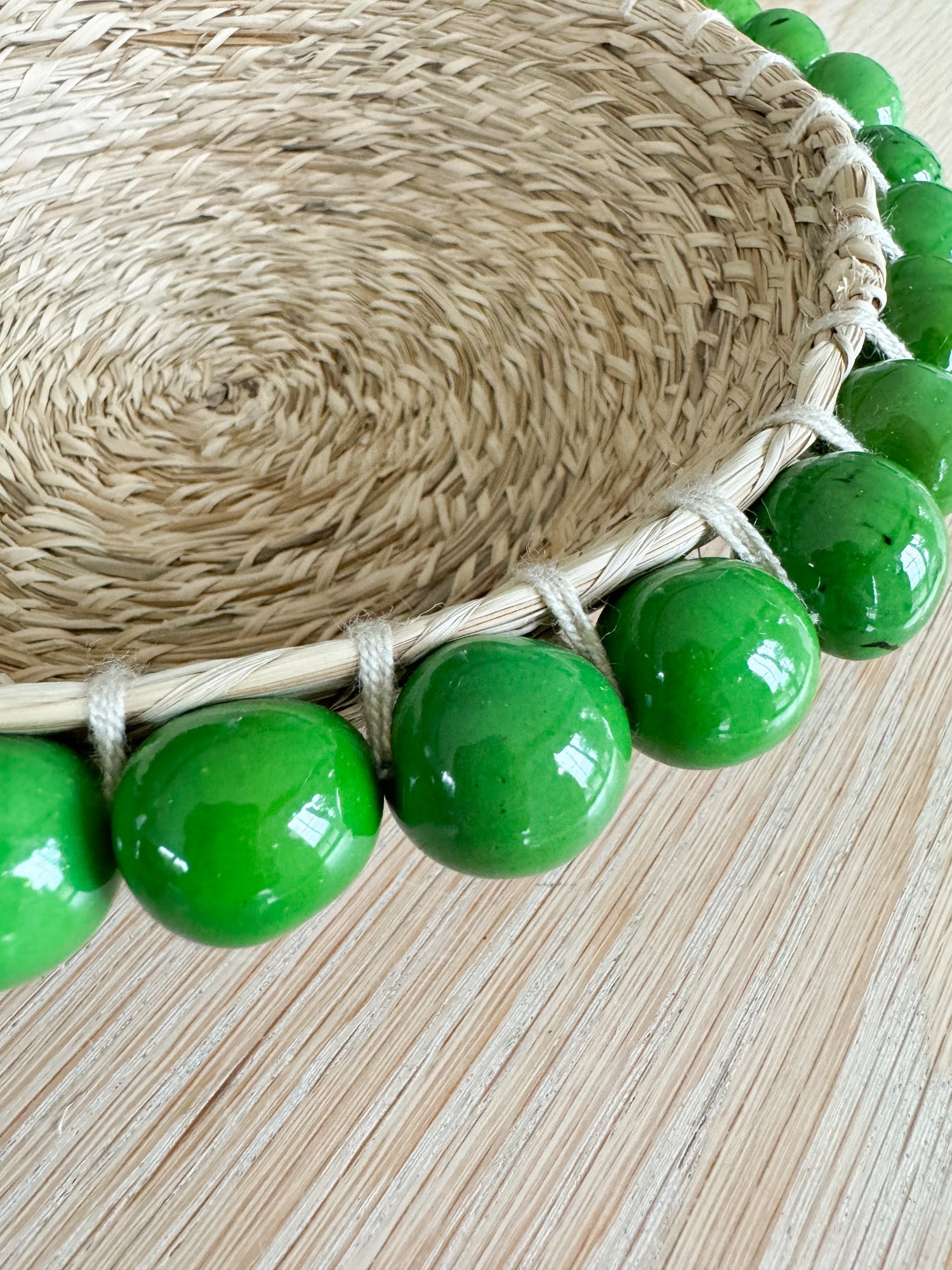 Teiruma - Fruit  Basket with Tawa Seeds Green