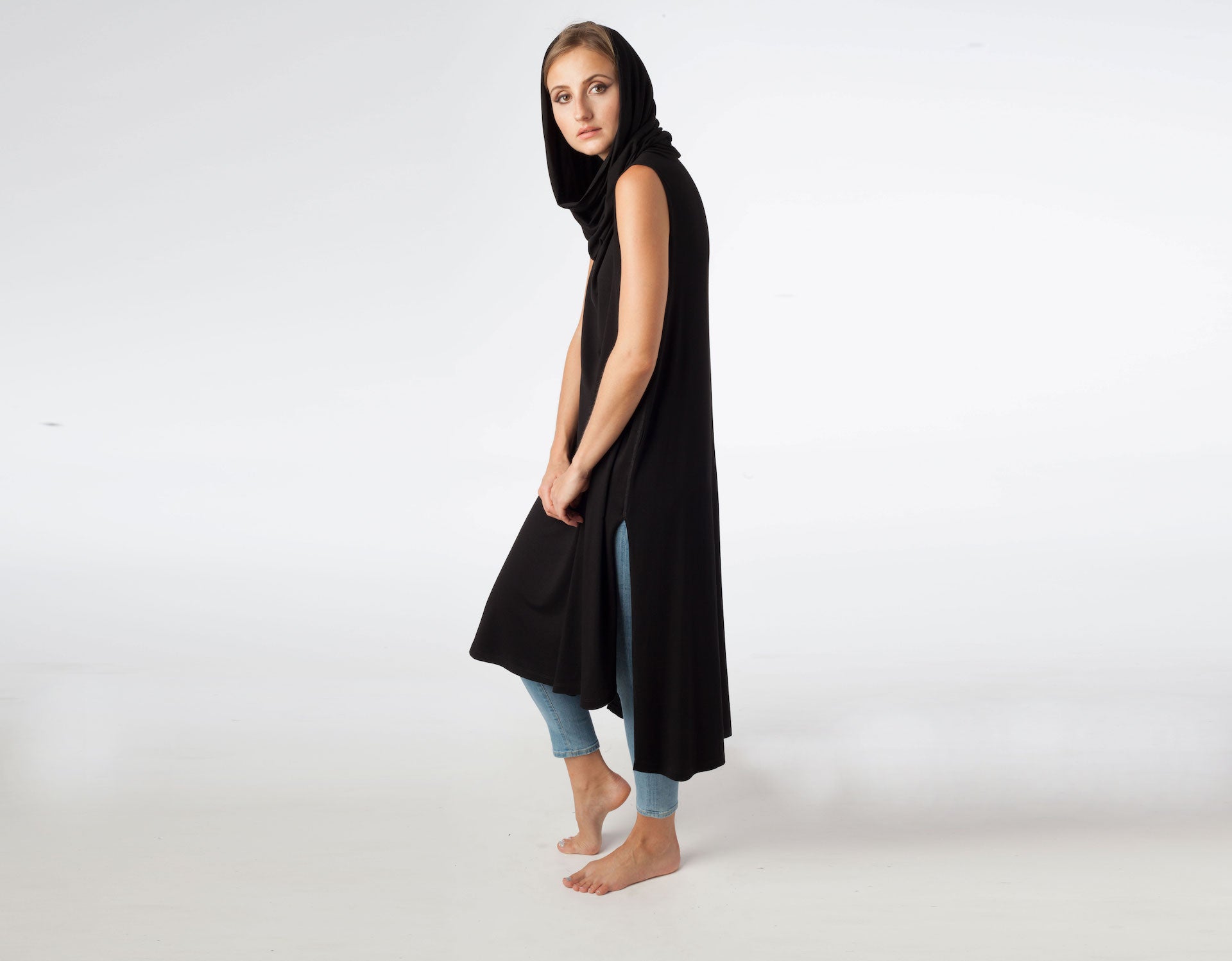 Lâcher Prise hoodie dress women - Women facing Side front