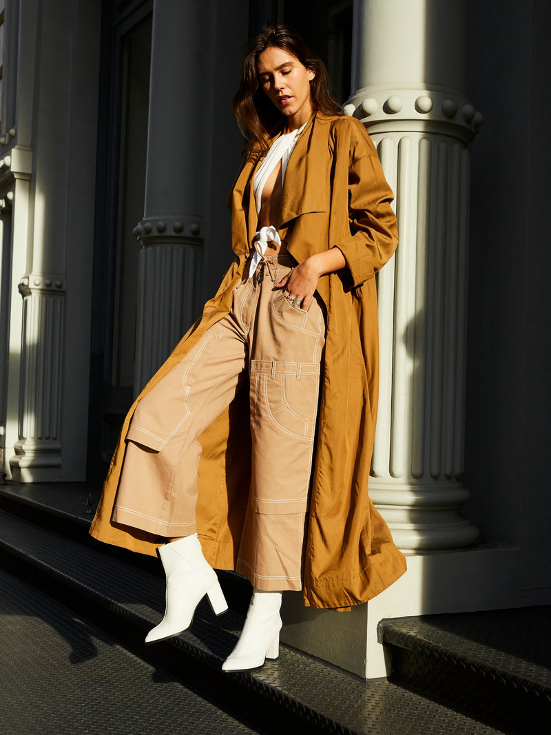 Camel trench coat womens online