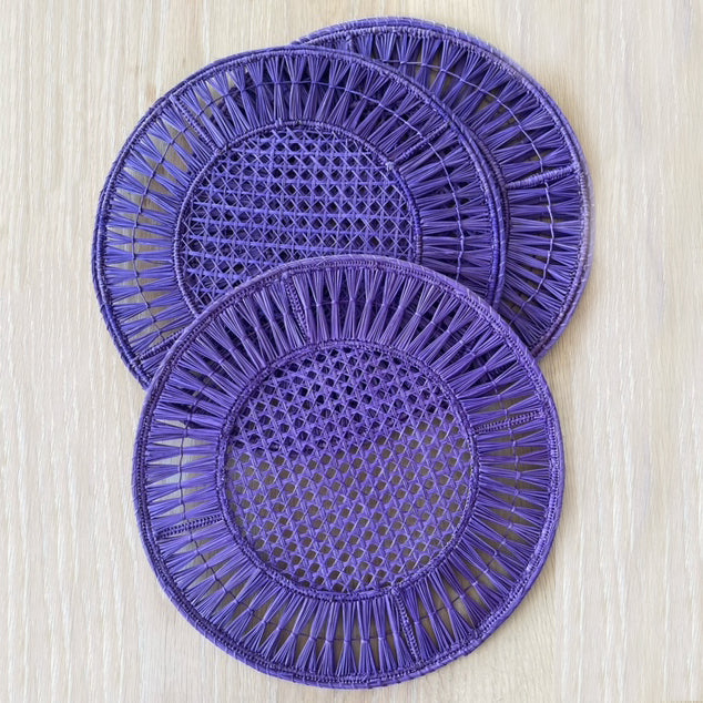 NEW Usiacurí Iraca Placemats (Set of 4) - VIOLET - Paz Lifestyle 