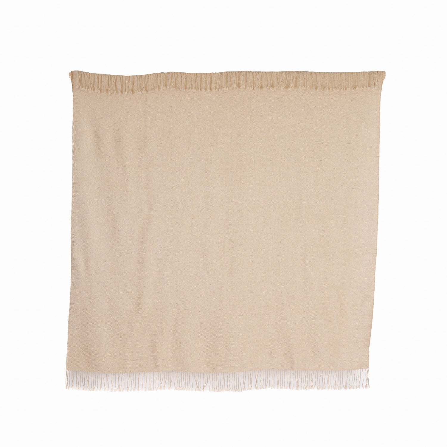 Wasi Collection - Handloomed 100% Undyed Baby Alpaca Ivory Mist Throw Blanket From Peru