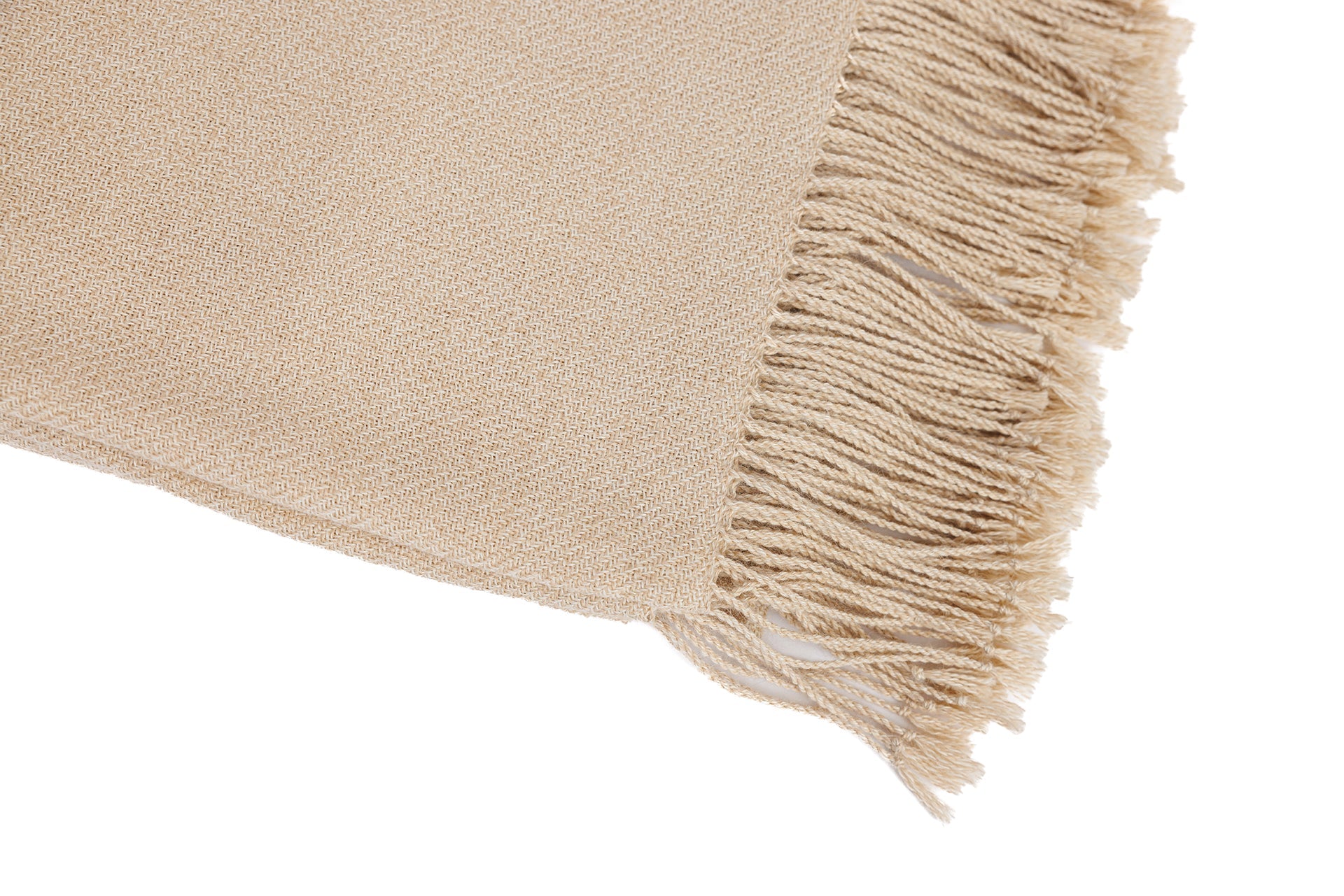 Wasi Collection - Handloomed 100% Undyed Baby Alpaca Ivory Mist Throw Blanket From Peru