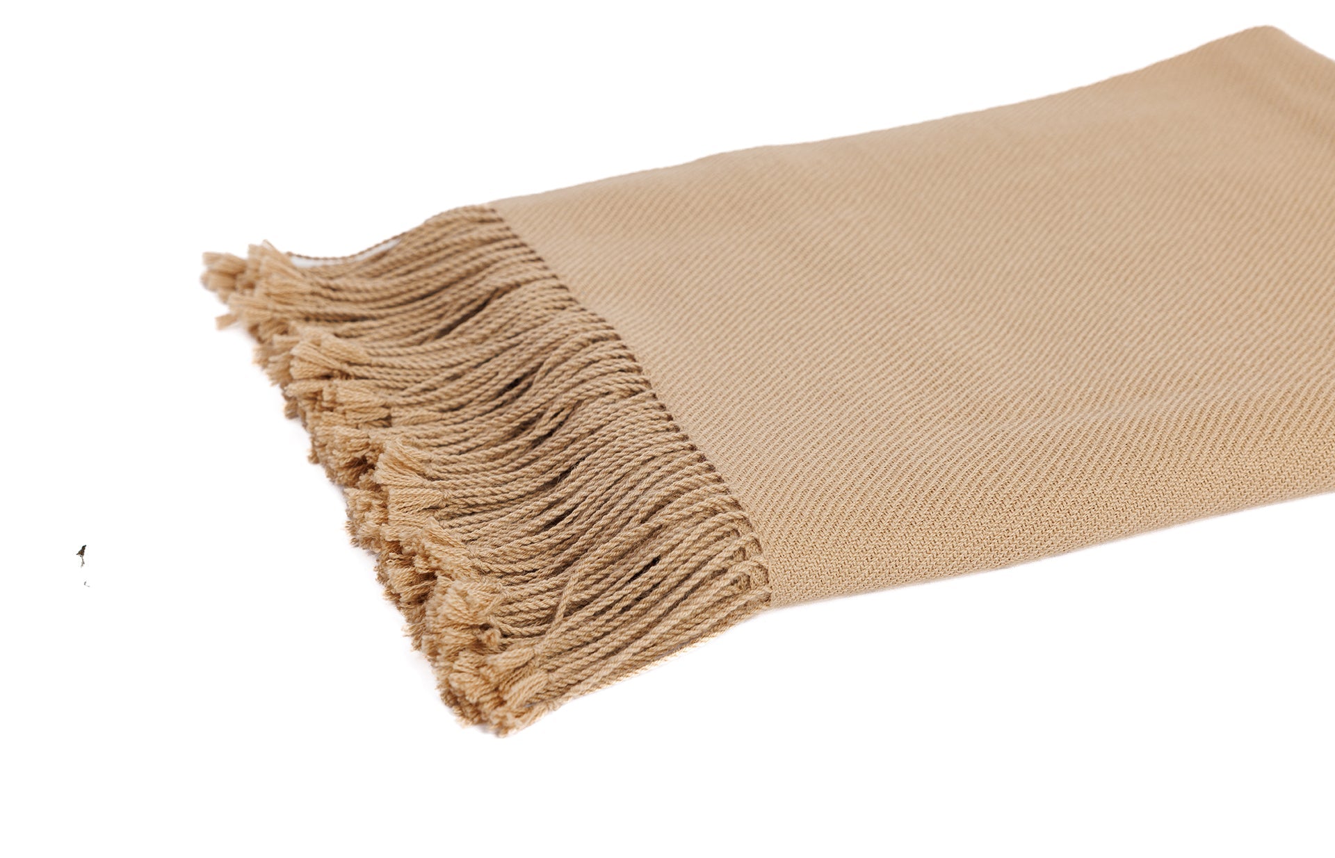 Wasi Collection - Handloomed Undyed 100% Baby Alpaca Camel Brown Throw Blanket From Peru
