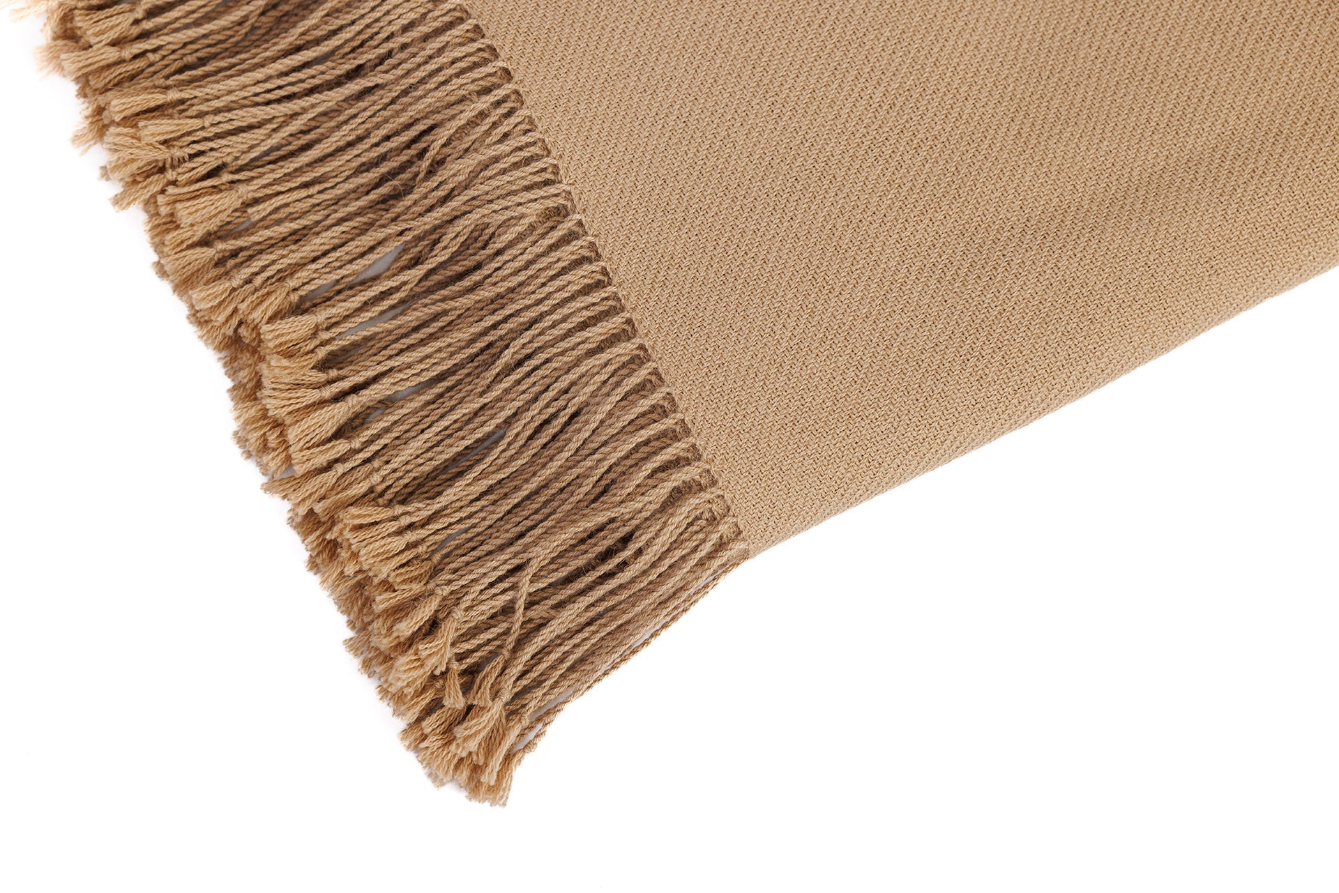 Wasi Collection - Handloomed Undyed 100% Baby Alpaca Camel Brown Throw Blanket From Peru