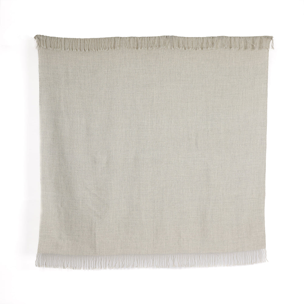 Wasi Collection - Handloomed 100% Undyed Baby Alpaca Silver Throw Blanket From Peru