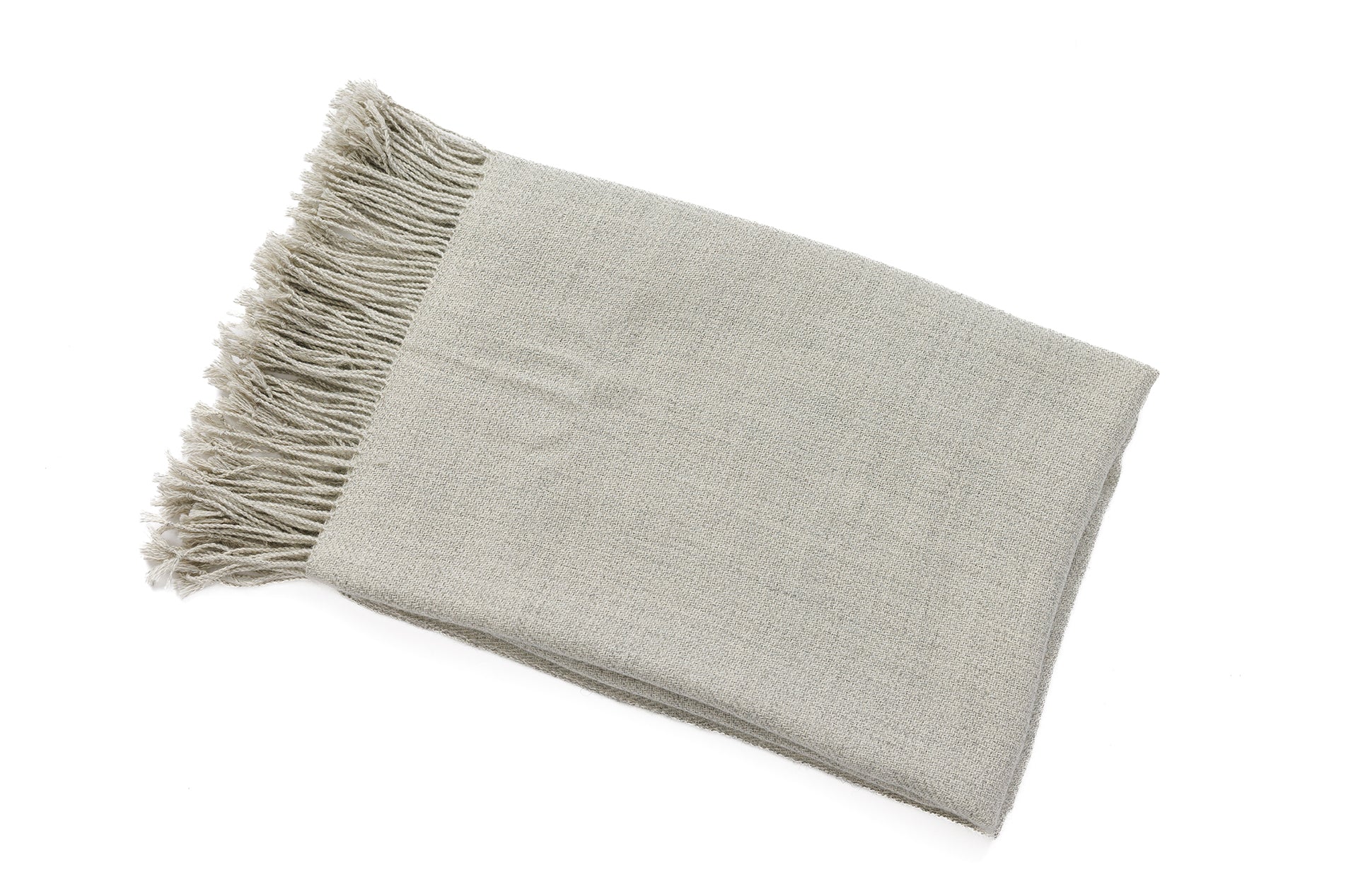 Wasi Collection - Handloomed 100% Undyed Baby Alpaca Silver Throw Blanket From Peru