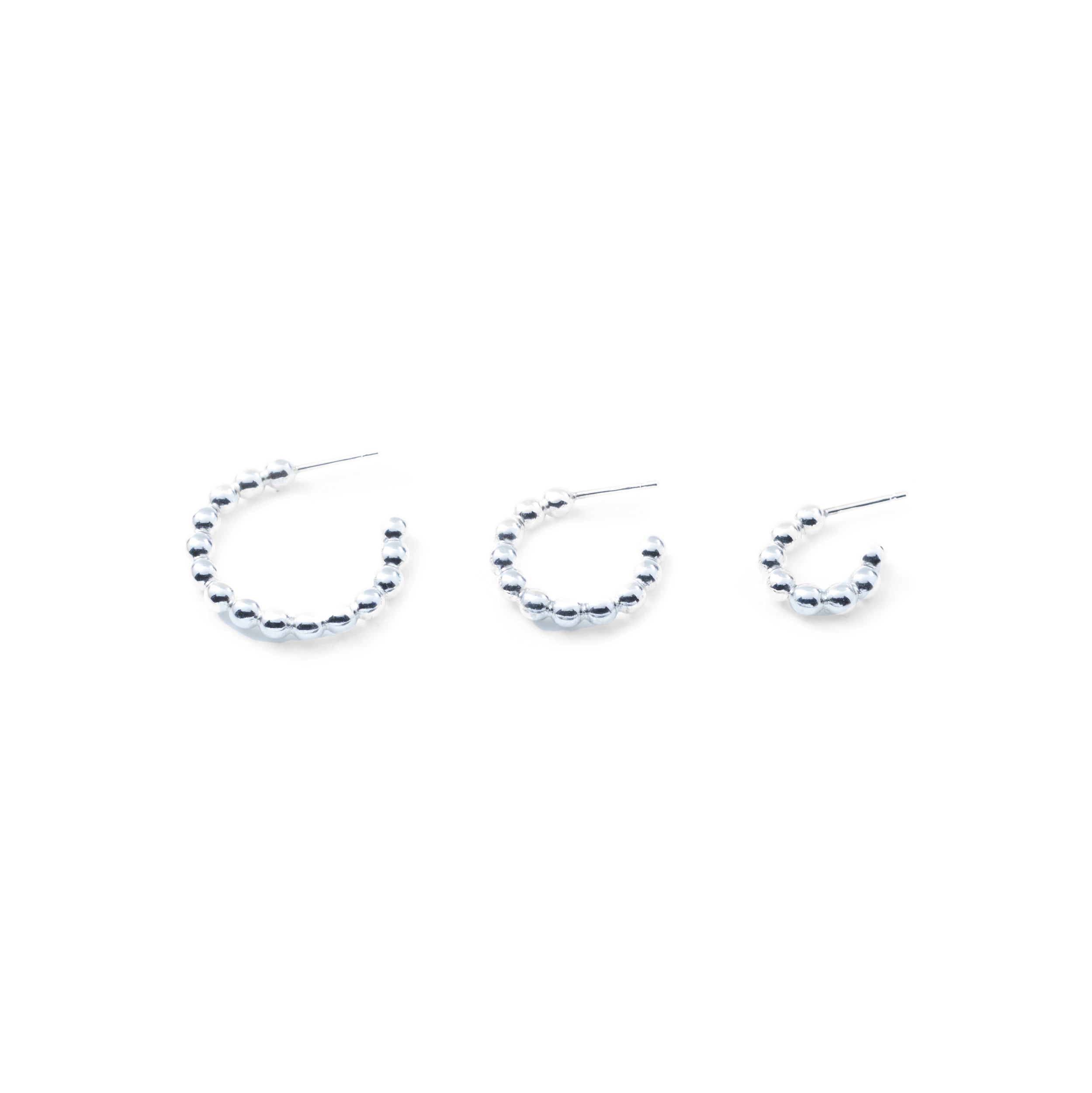 Thick Ball Hoop Earrings in Silver - Paz Lifestyle 