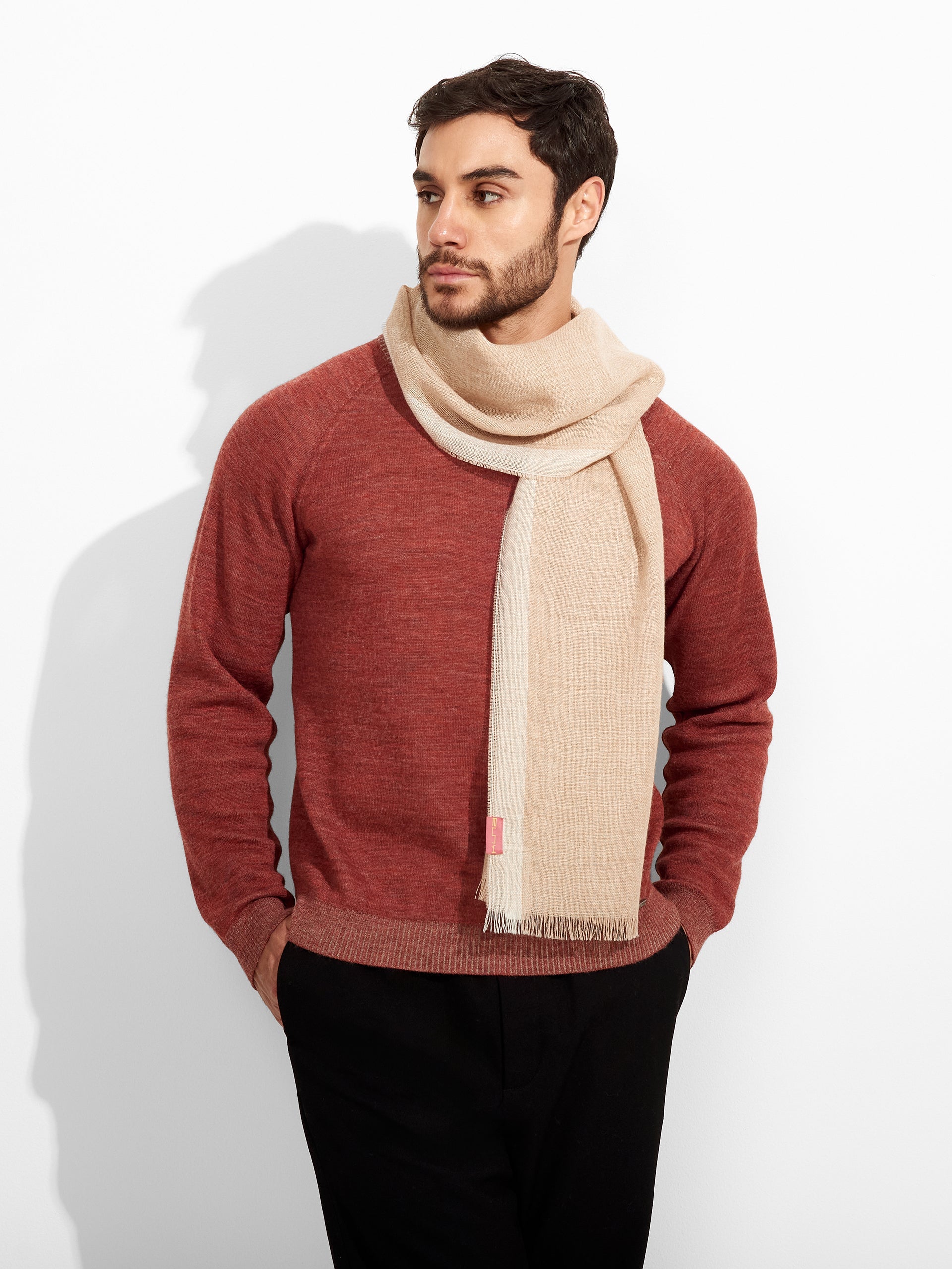 Rum Shawl Baby Alpaca Color Beige