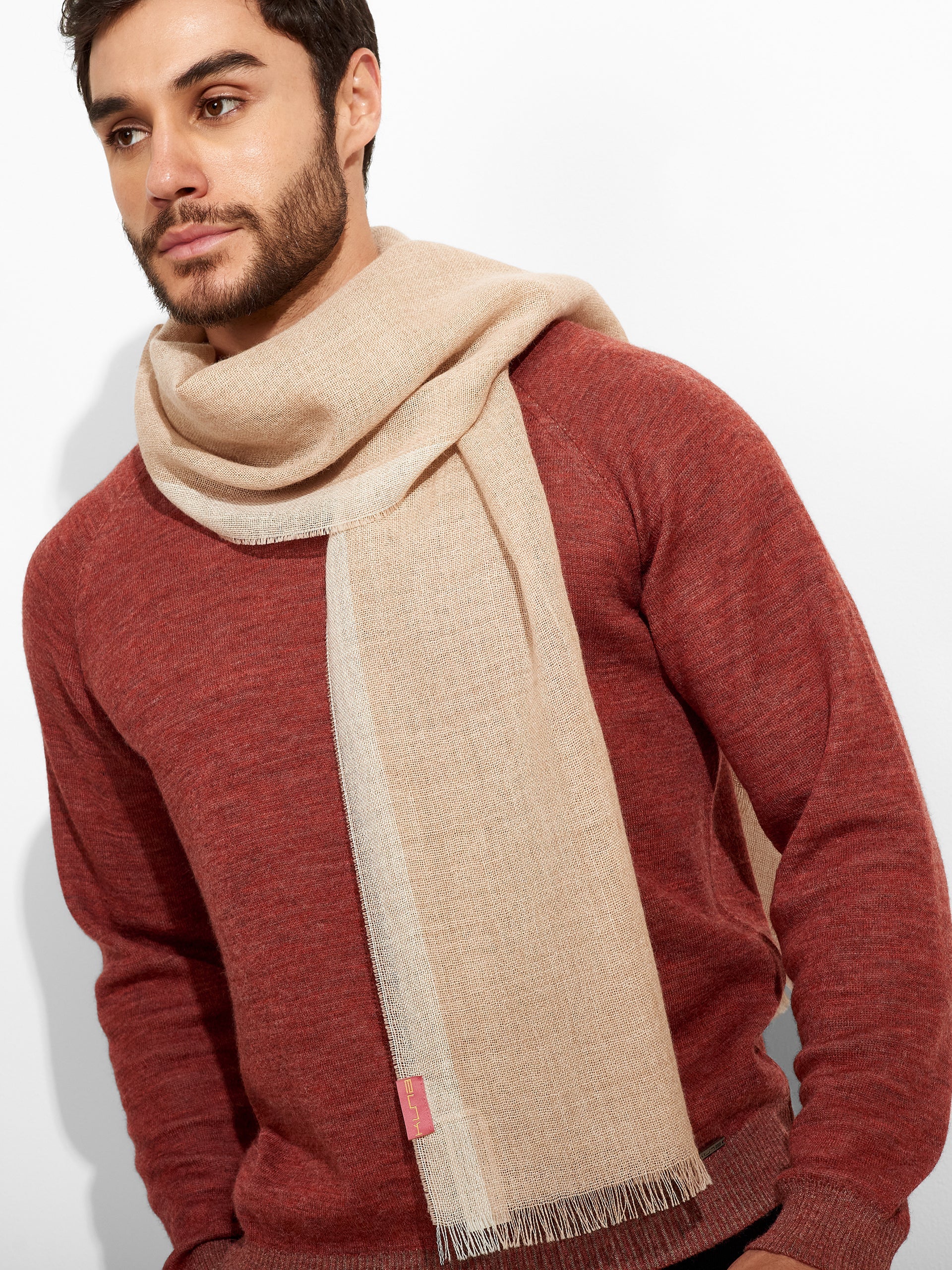 Rum Shawl Baby Alpaca Color Beige