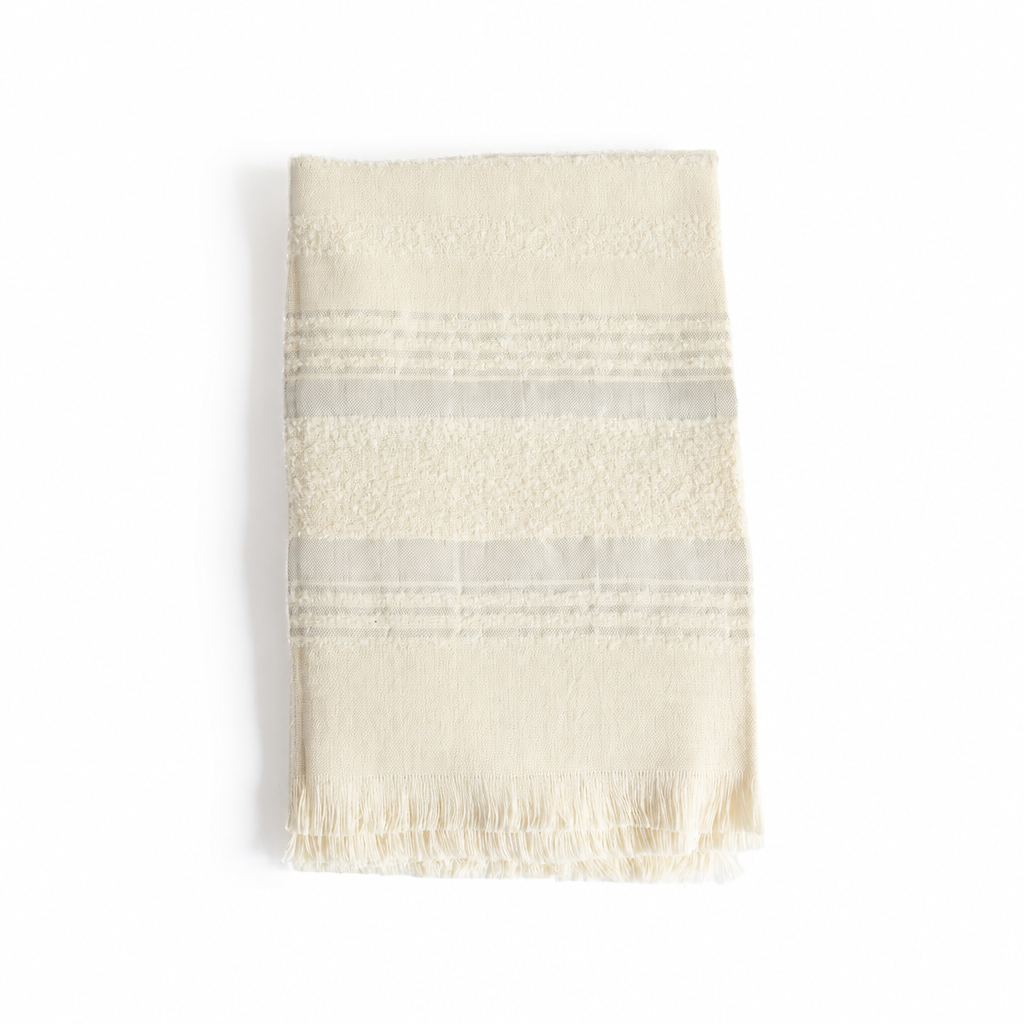 Handloomed Superfine Alpaca Throw Blanket | Silver & Ivory Moon Mist | Allira Collection
