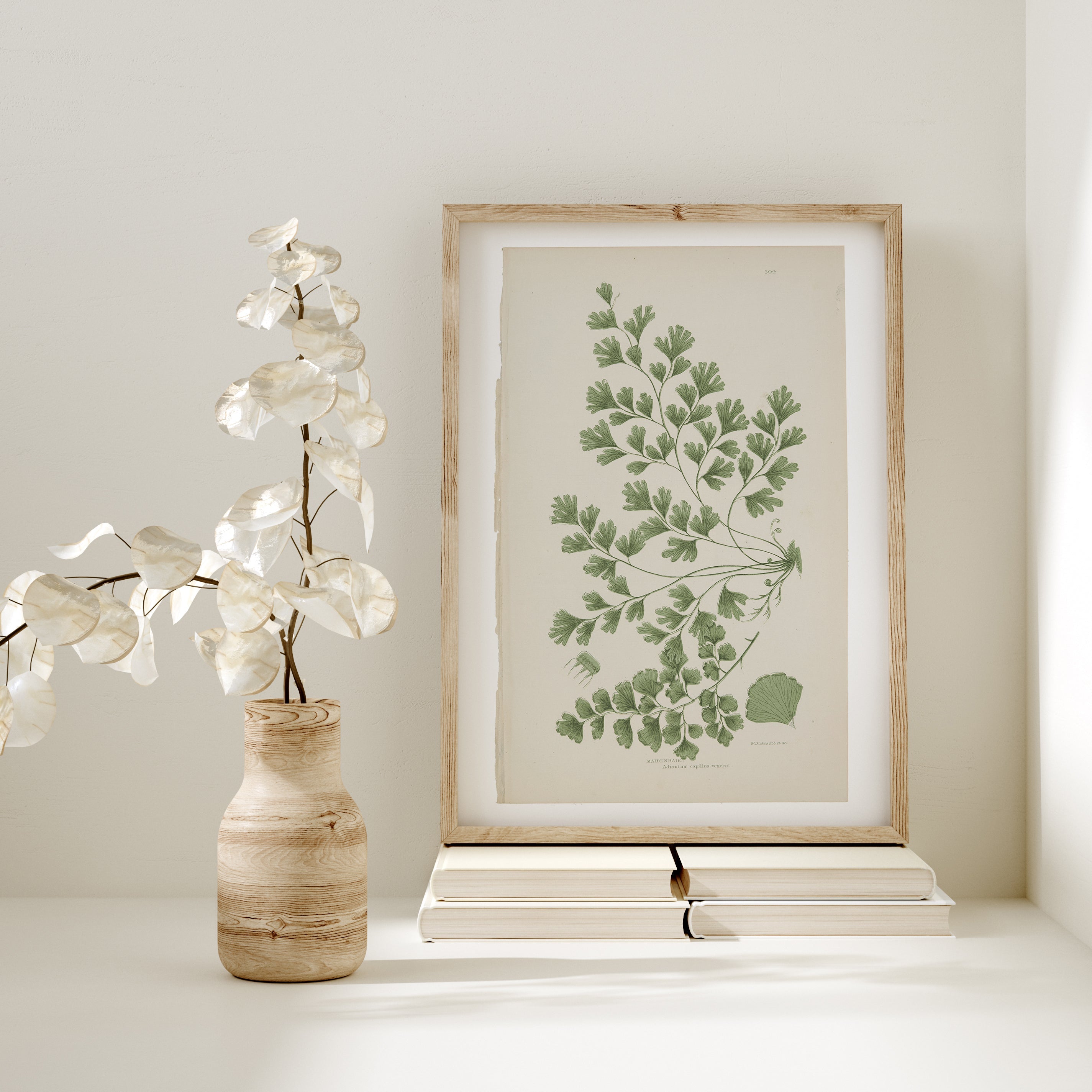 Antique Ferns Set of 4 In French Gray and Green - Paz Lifestyle 