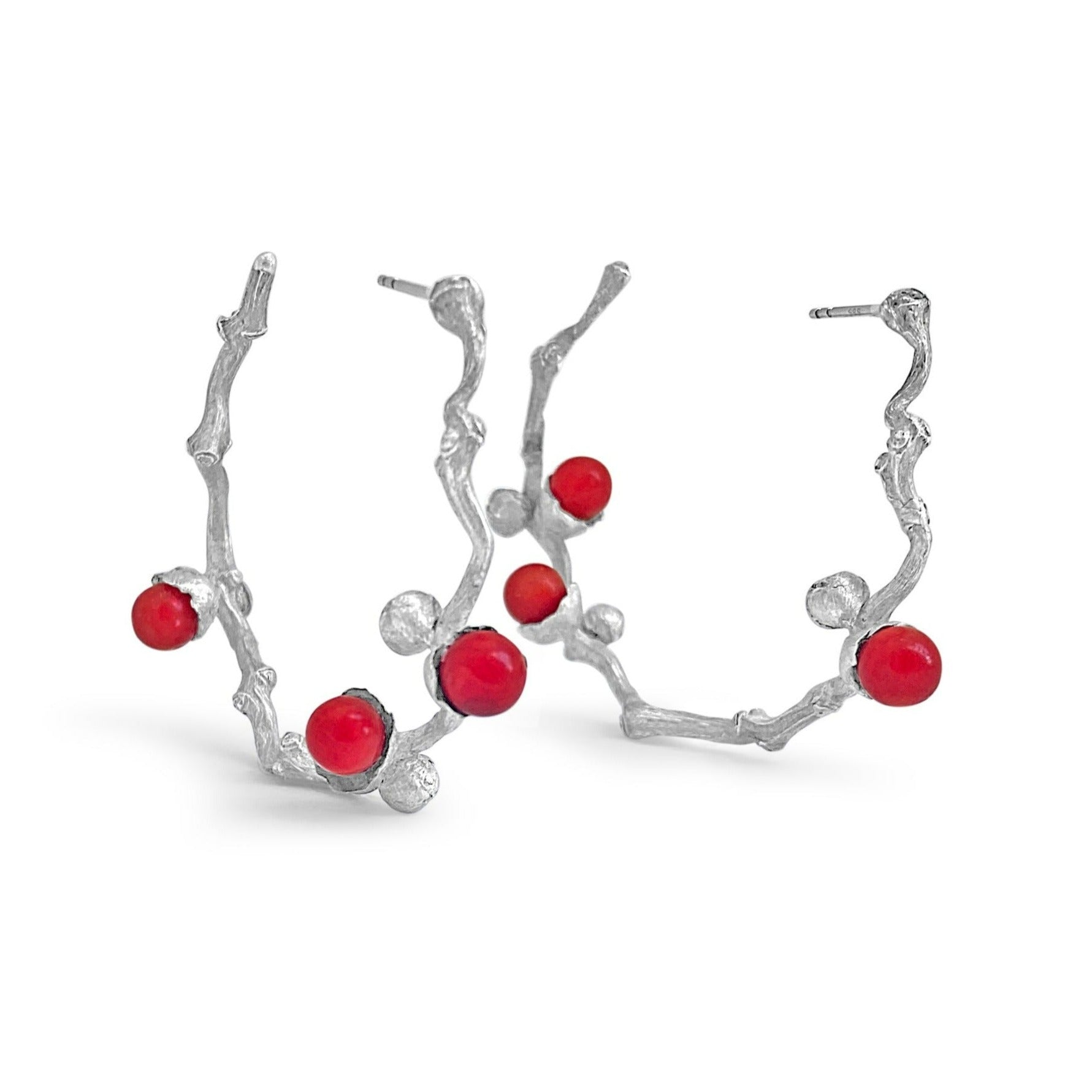 coral beads earrings one of a kind - Paz Lifestyle 