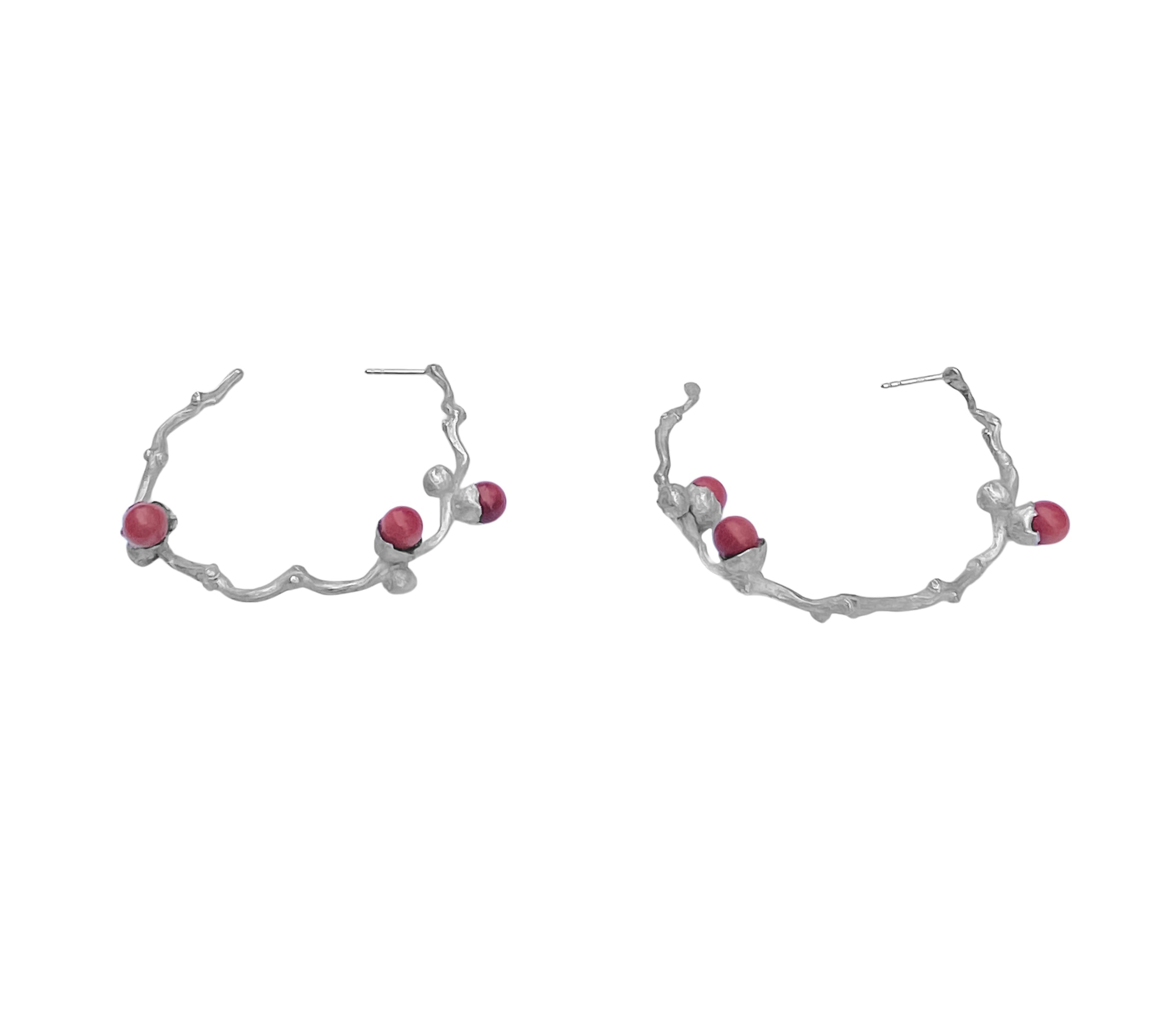 coral beads earrings one of a kind - Paz Lifestyle 