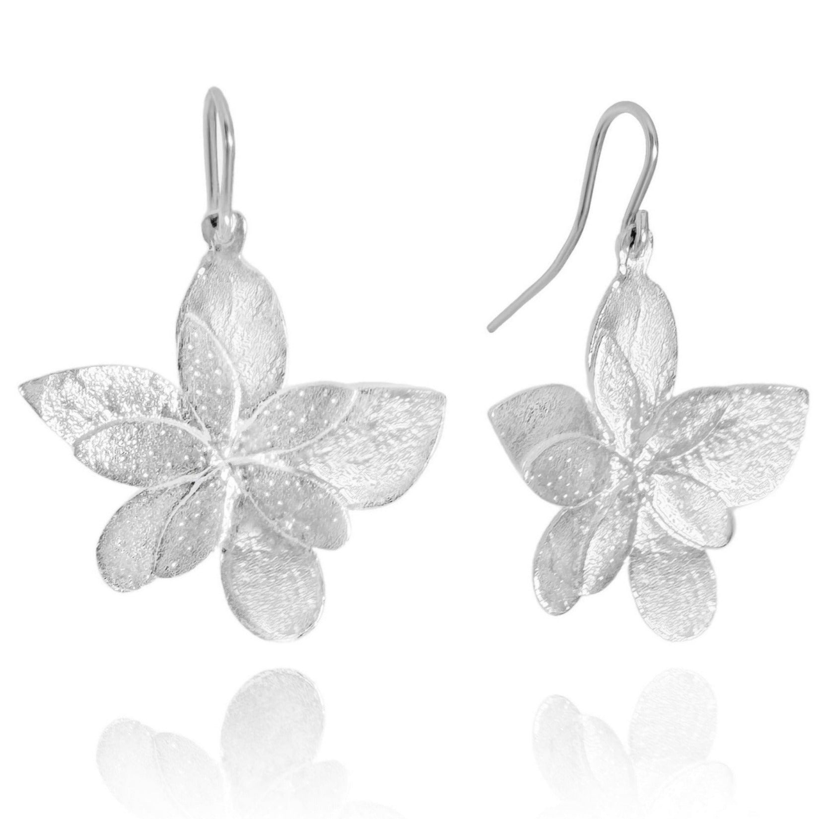 Petals Atop Petals Sterling Silver Dangle Earrings - Paz Lifestyle 