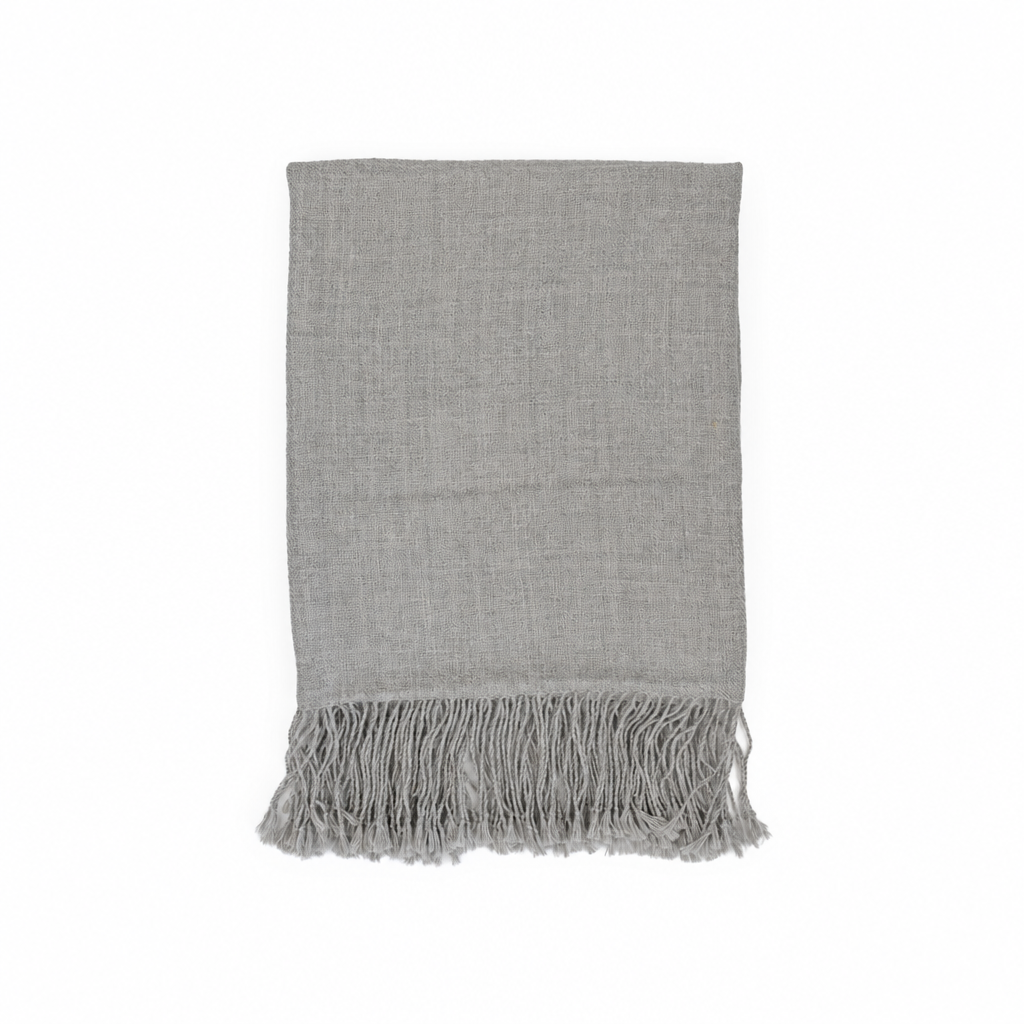 Handloomed 100% Undyed Baby Alpaca Throw Blanket | Graphite | Wasi Collection