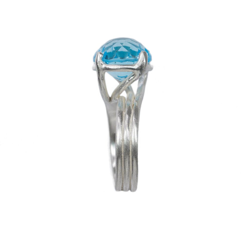 blue topaz wisteria prongs ring - size 6.5 - Paz Lifestyle 