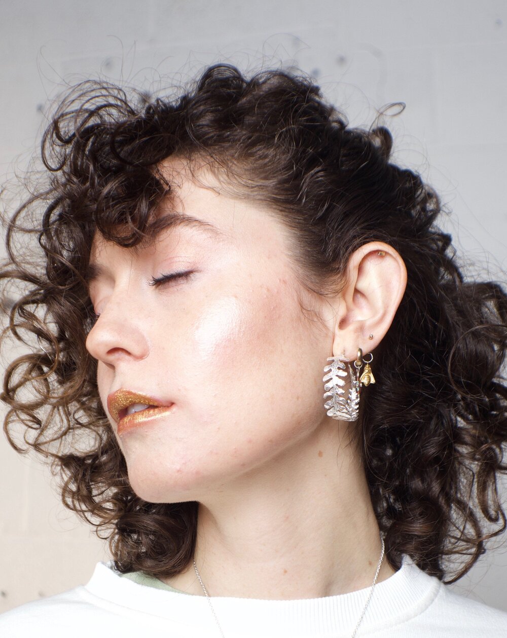 the fern hoop earrings, cast from a fern harvested in France - Paz Lifestyle 