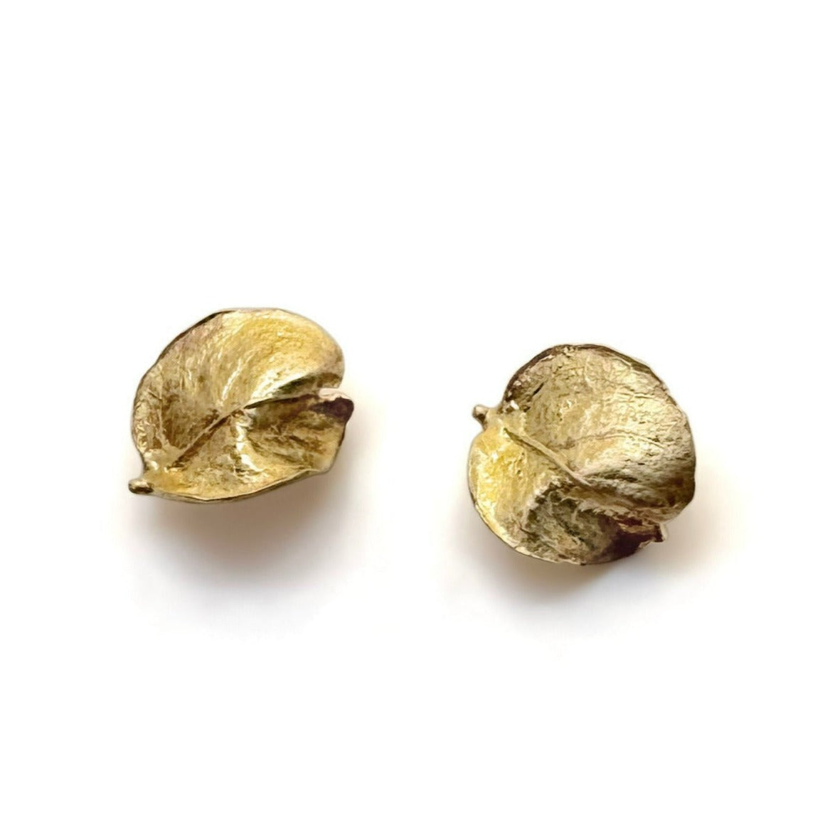 Brooklyn Autumn Leaf Cast Earrings in 10K Yellow Gold - Paz Lifestyle 
