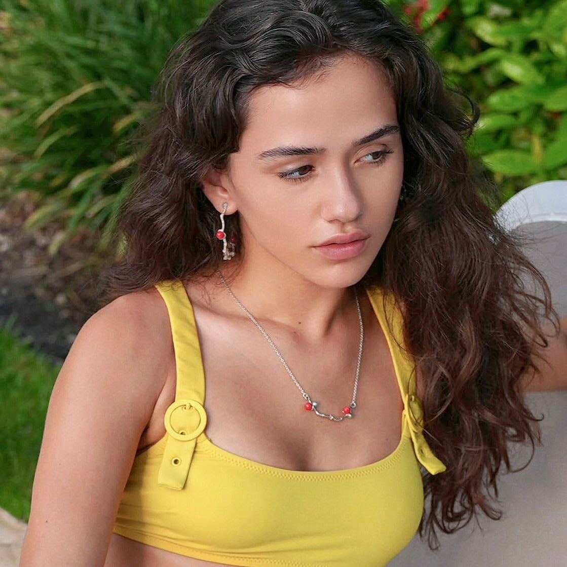 coral beads earrings one of a kind - Paz Lifestyle 