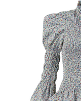 Shirring Turtleneck in Multi-Color Floral Cotton - Paz Lifestyle 