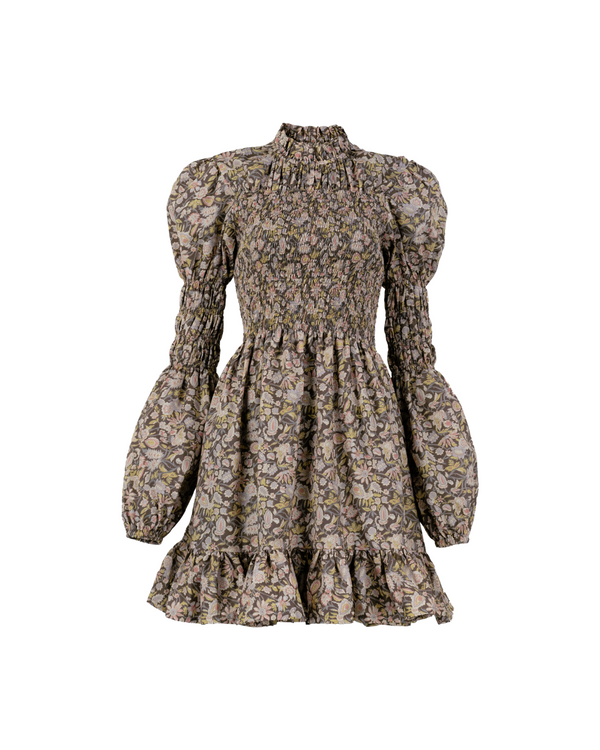 Shirred Turtleneck Mini Dress in Paisley - Paz Lifestyle 
